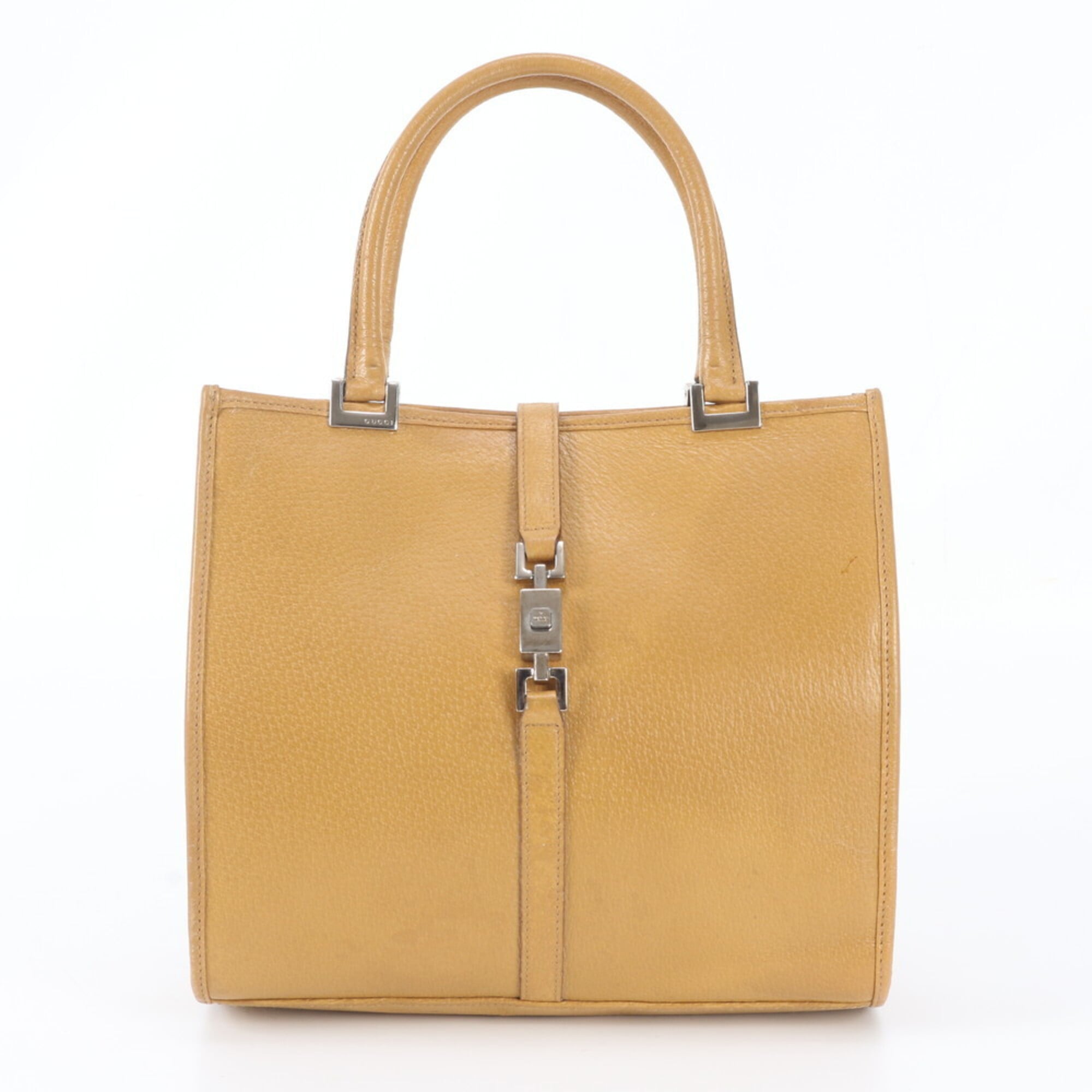 Gucci Brown Leather Handbag Tote Bag (Pre-Owned)
