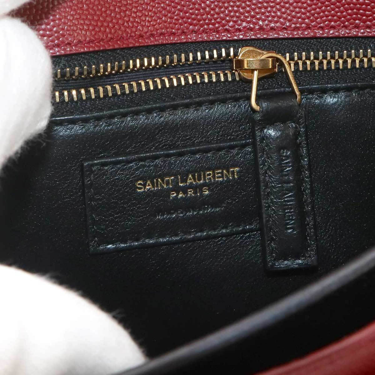 Saint Laurent Red Color Leather Handbag Shoulder Bag (Pre-Owned)
