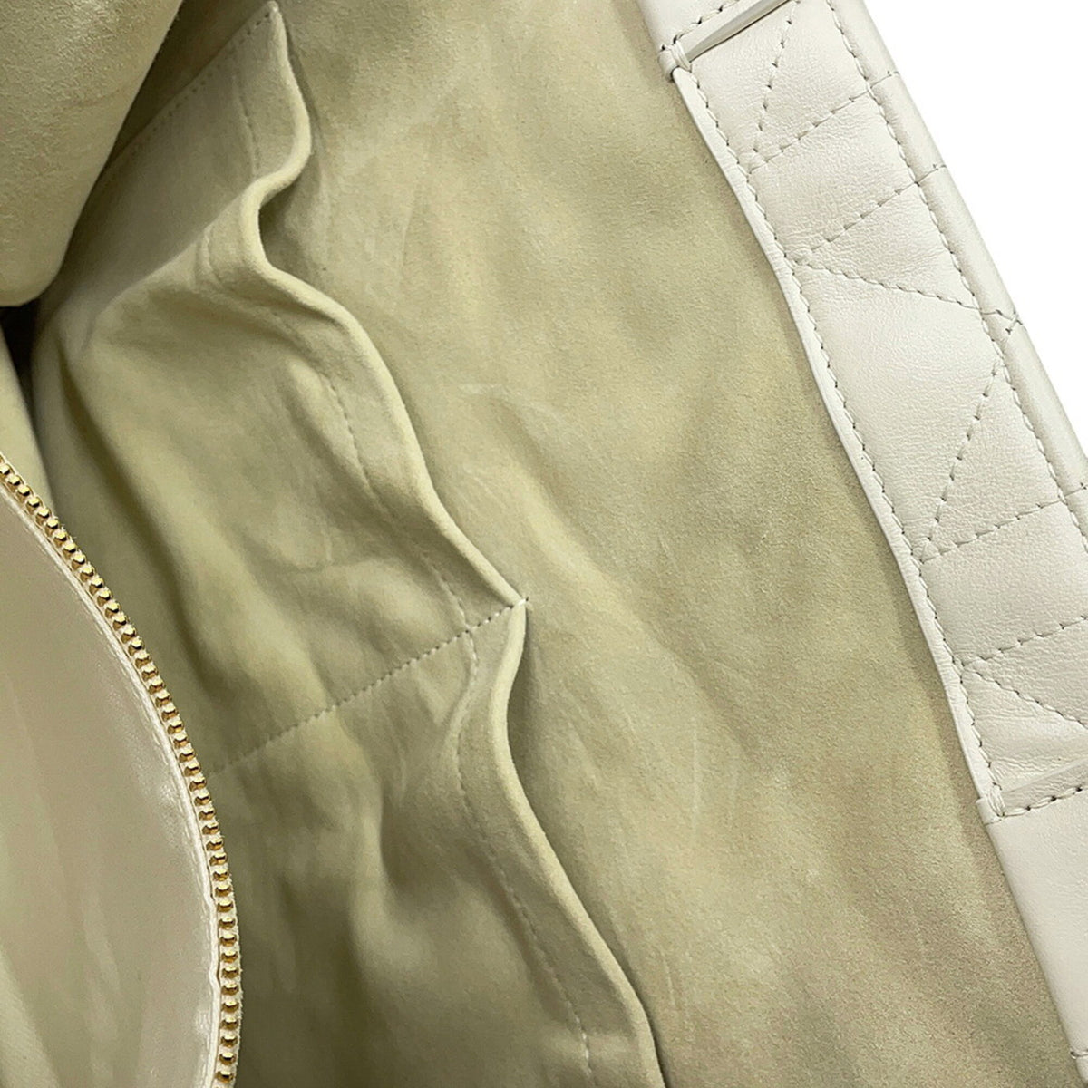 Christian Dior White Leather Handbag Tote Bag (Pre-Owned)