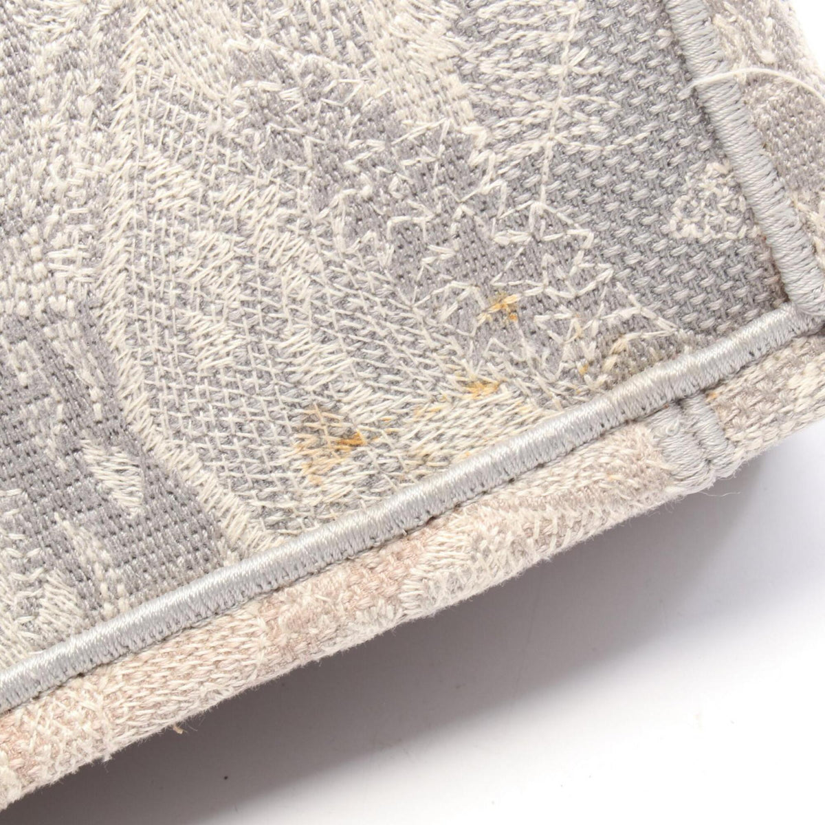 Christian Dior Gray White Canvas Handbag Tote Bag (Pre-Owned)