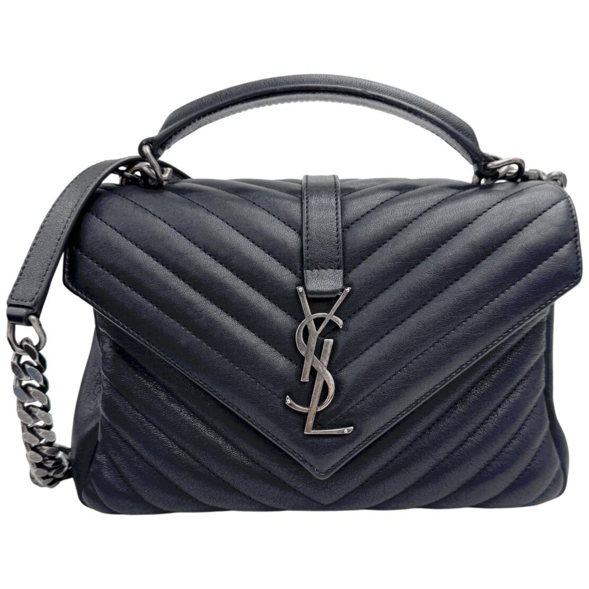 Saint Laurent Black Leather Shoulder Bag (Pre-Owned)