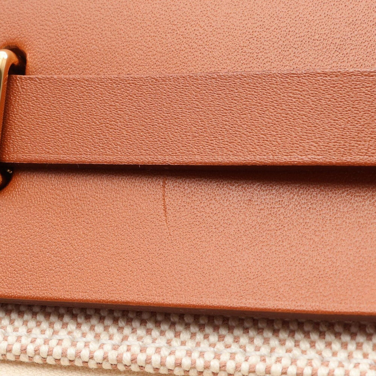 Hermes Brown Ecru Ivory Toile H Handbag Shoulder Bag (Pre-Owned)