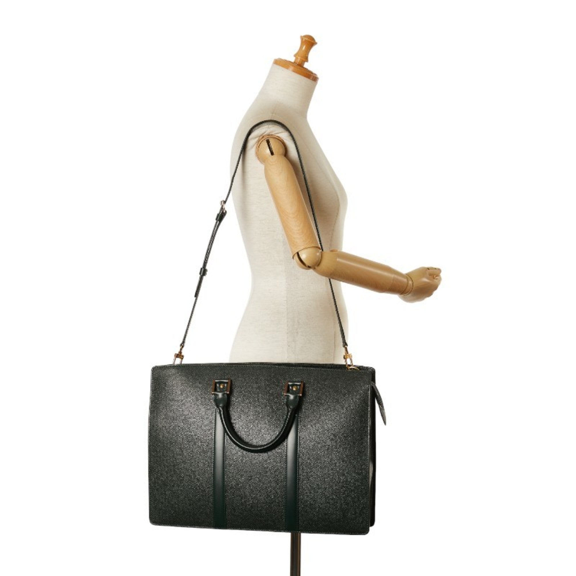 Louis Vuitton Episea Green Leather Handbag Shoulder Bag (Pre-Owned)