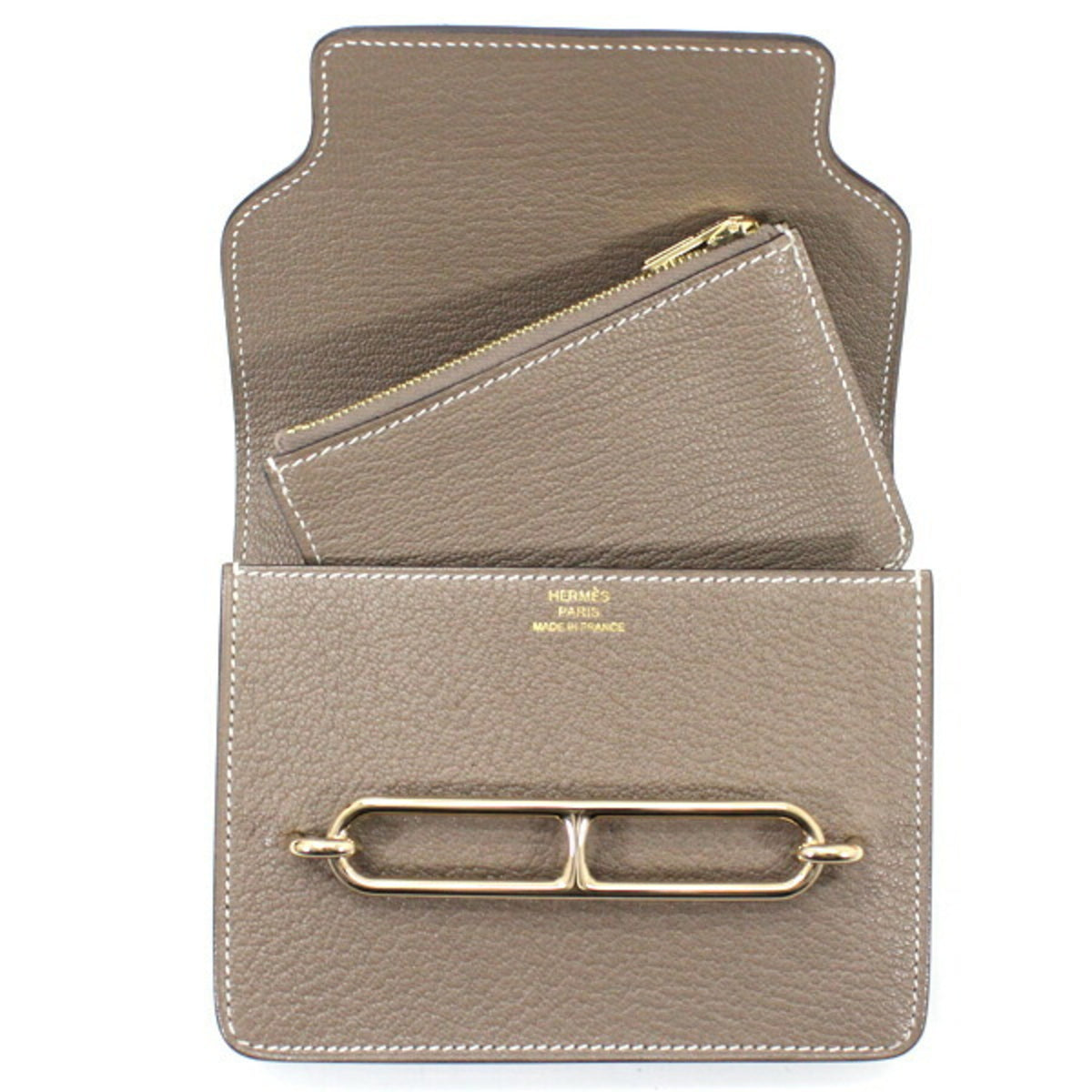 Hermes Etoupe Gray Chevre Myzore Leather Wallet (Bi-Fold) (Pre-Owned)