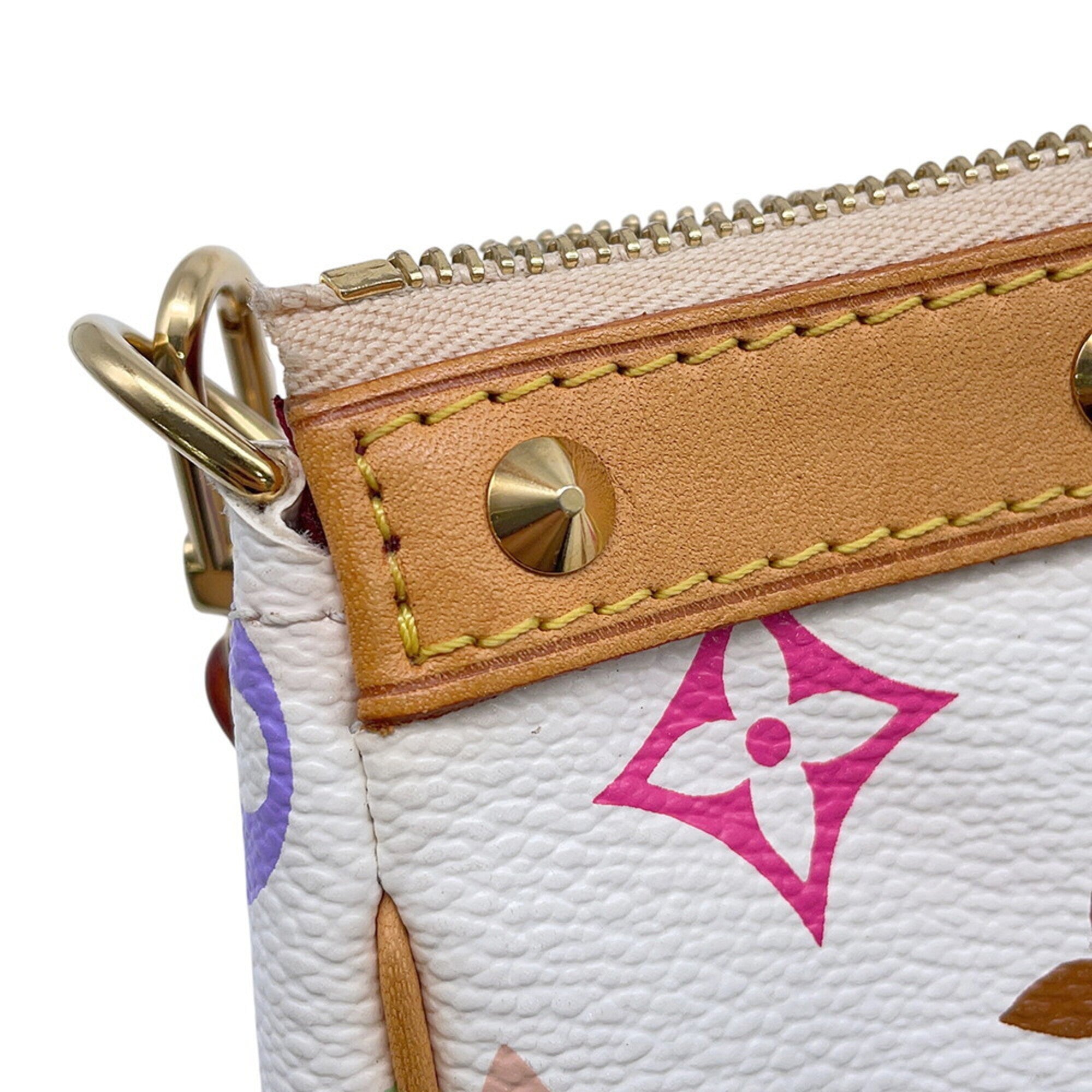 Louis Vuitton Blanc Monogram Multicolore Handbag Pouch (Pre-Owned)