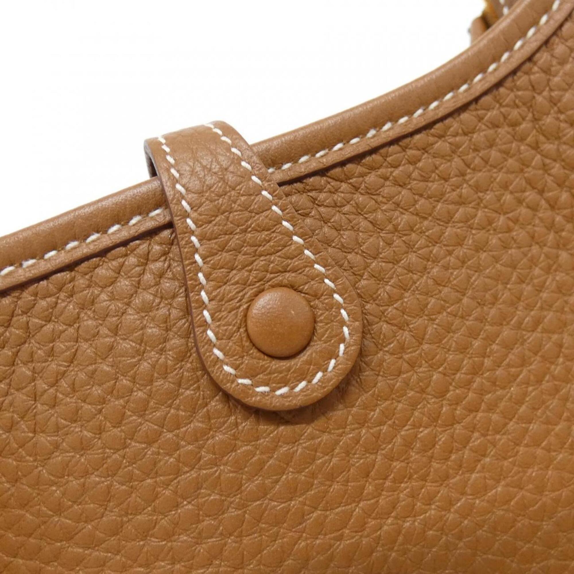 Hermes Gold Taurillon Clemence Leather Shoulder Bag (Pre-Owned)