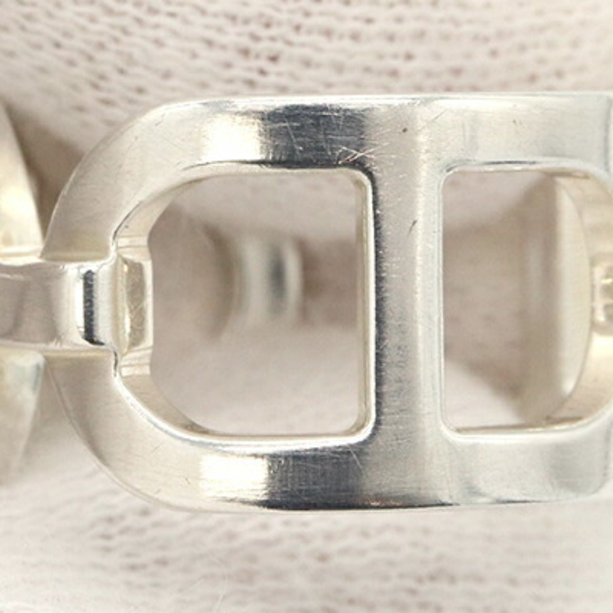 Hermes Chaine D'ancre Sterling Silver 925 Band Ring (Pre-Owned)