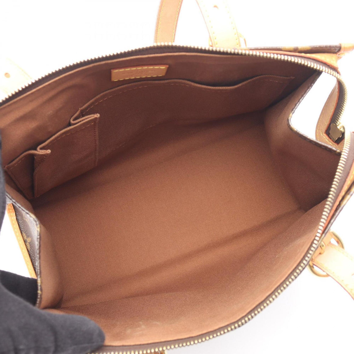 Louis Vuitton Brown Monogram Coated Canvas Leather Handbag Tote Bag (Pre-Owned)