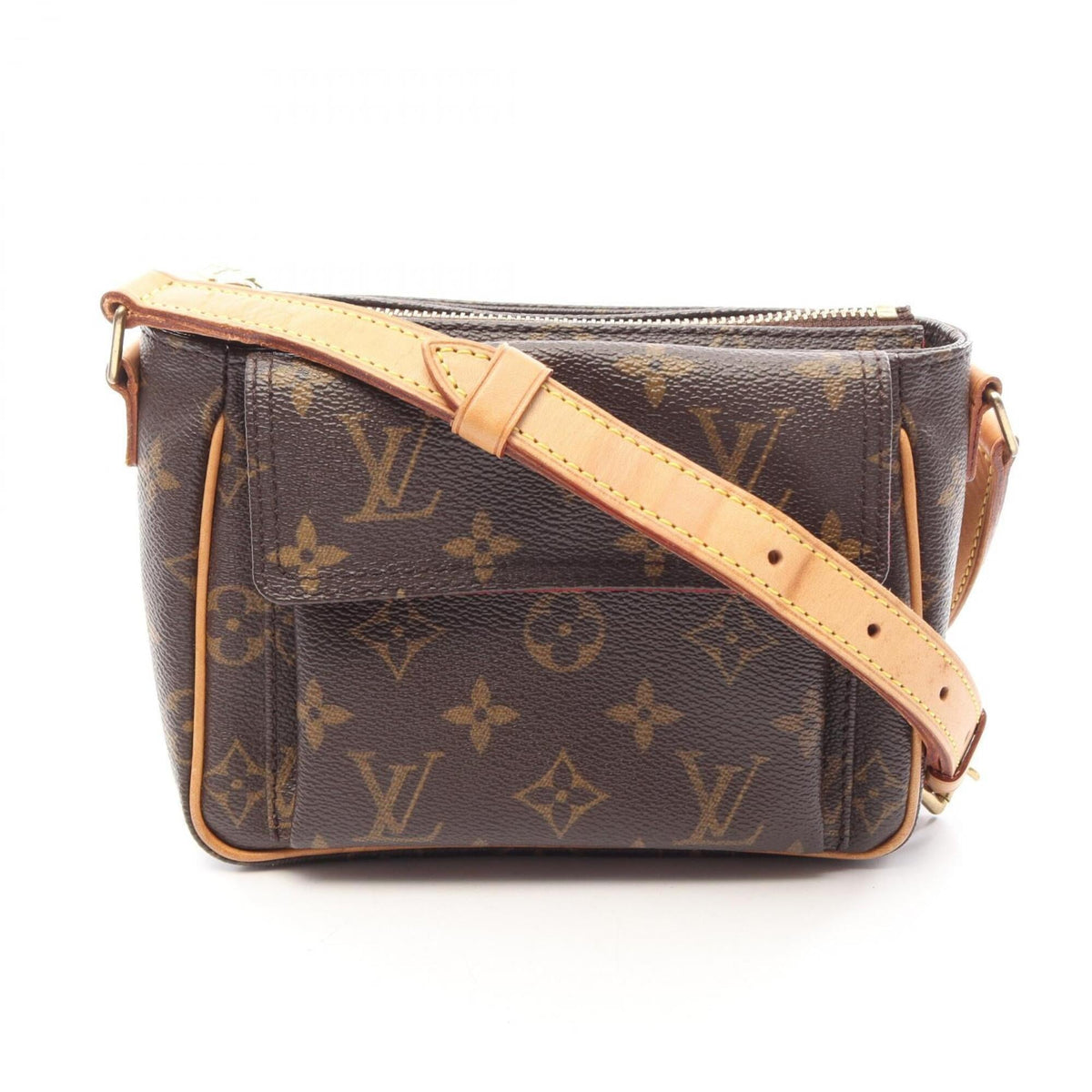 Louis Vuitton Brown Monogram Coated Canvas Leather Handbag Shoulder Bag (Pre-Owned)