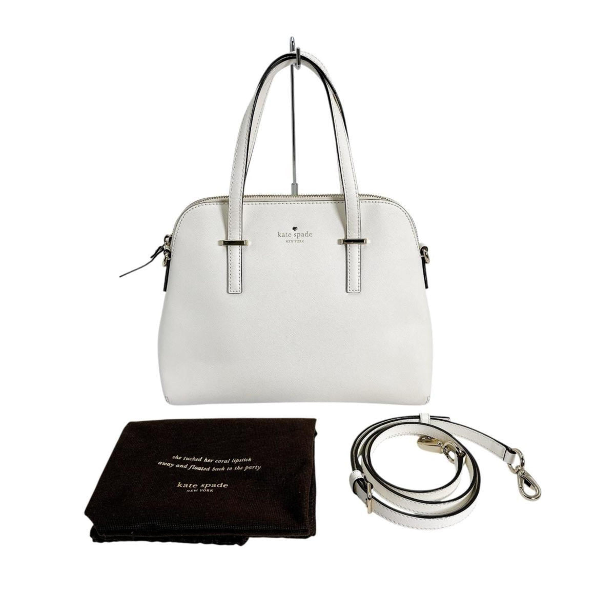 Kate Spade White Leather Handbag Shoulder Bag (Pre-Owned)