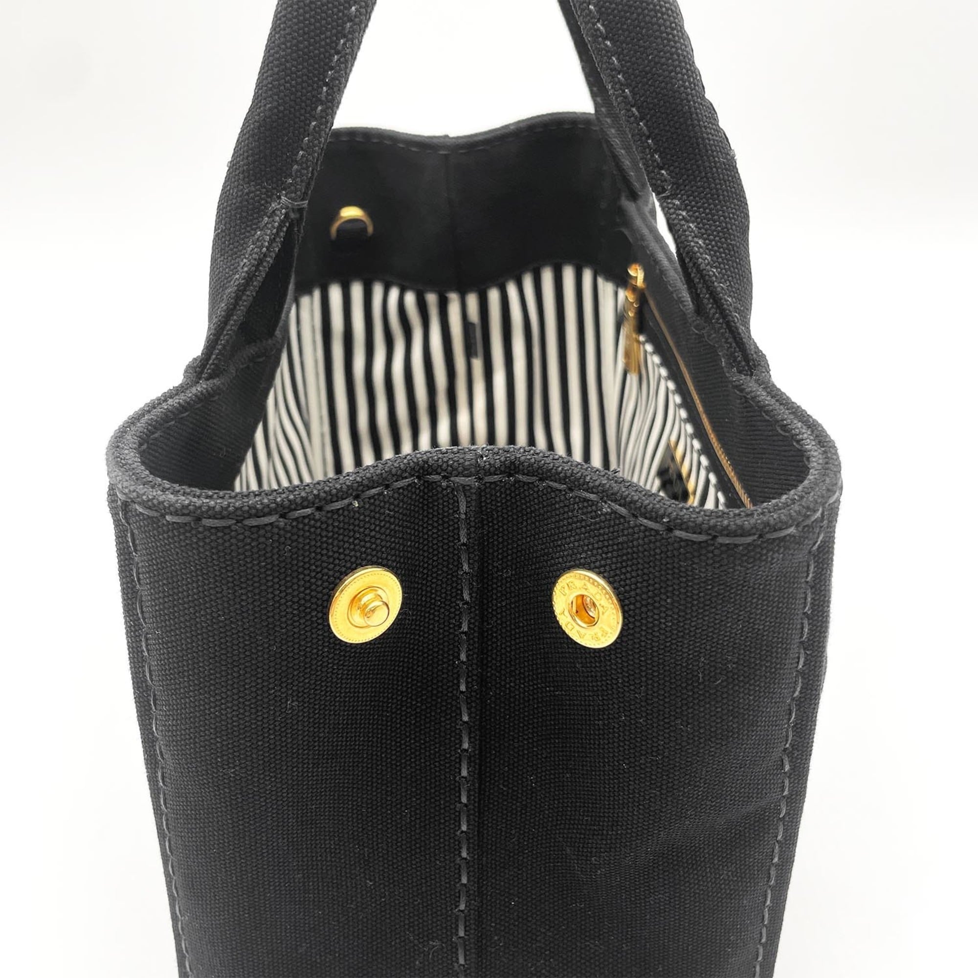 Prada Black Talco Canvas Tote Bag (Pre-Owned)