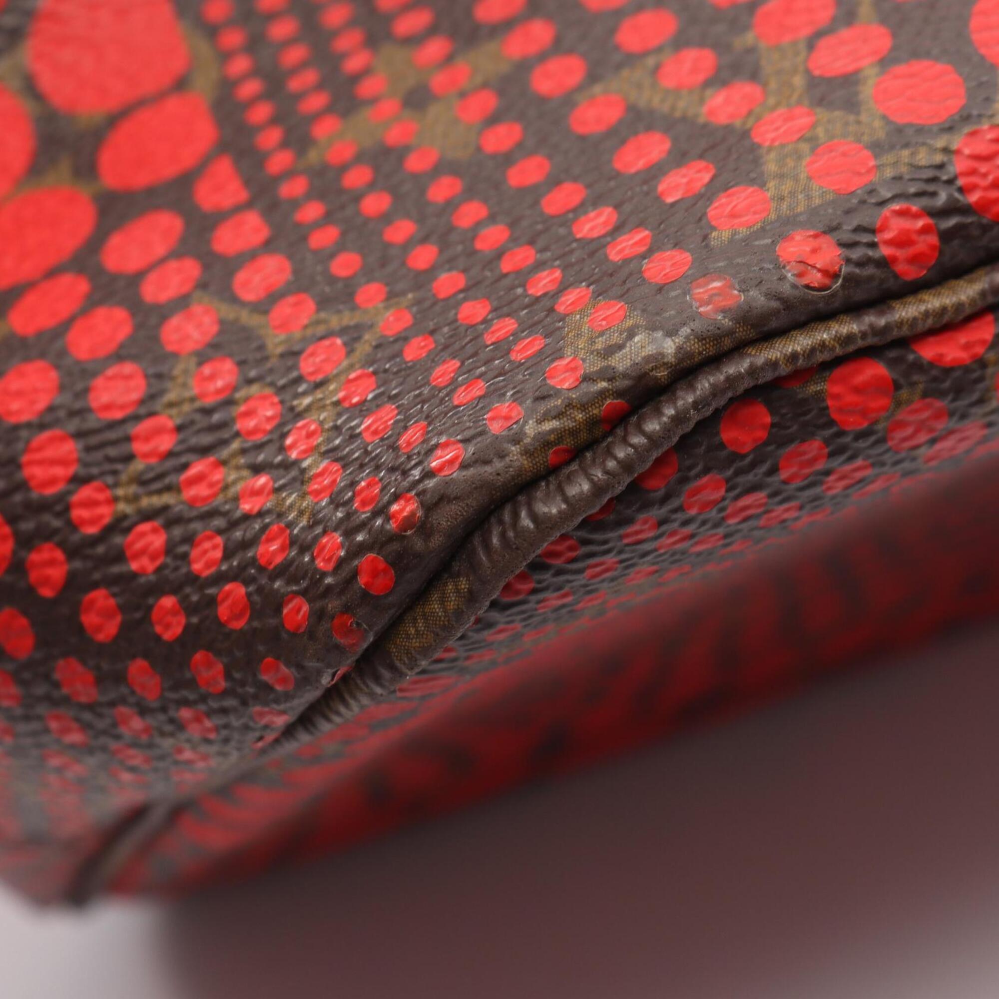 Louis Vuitton Brown Red Color Coated Canvas Leather Handbag Tote Bag (Pre-Owned)