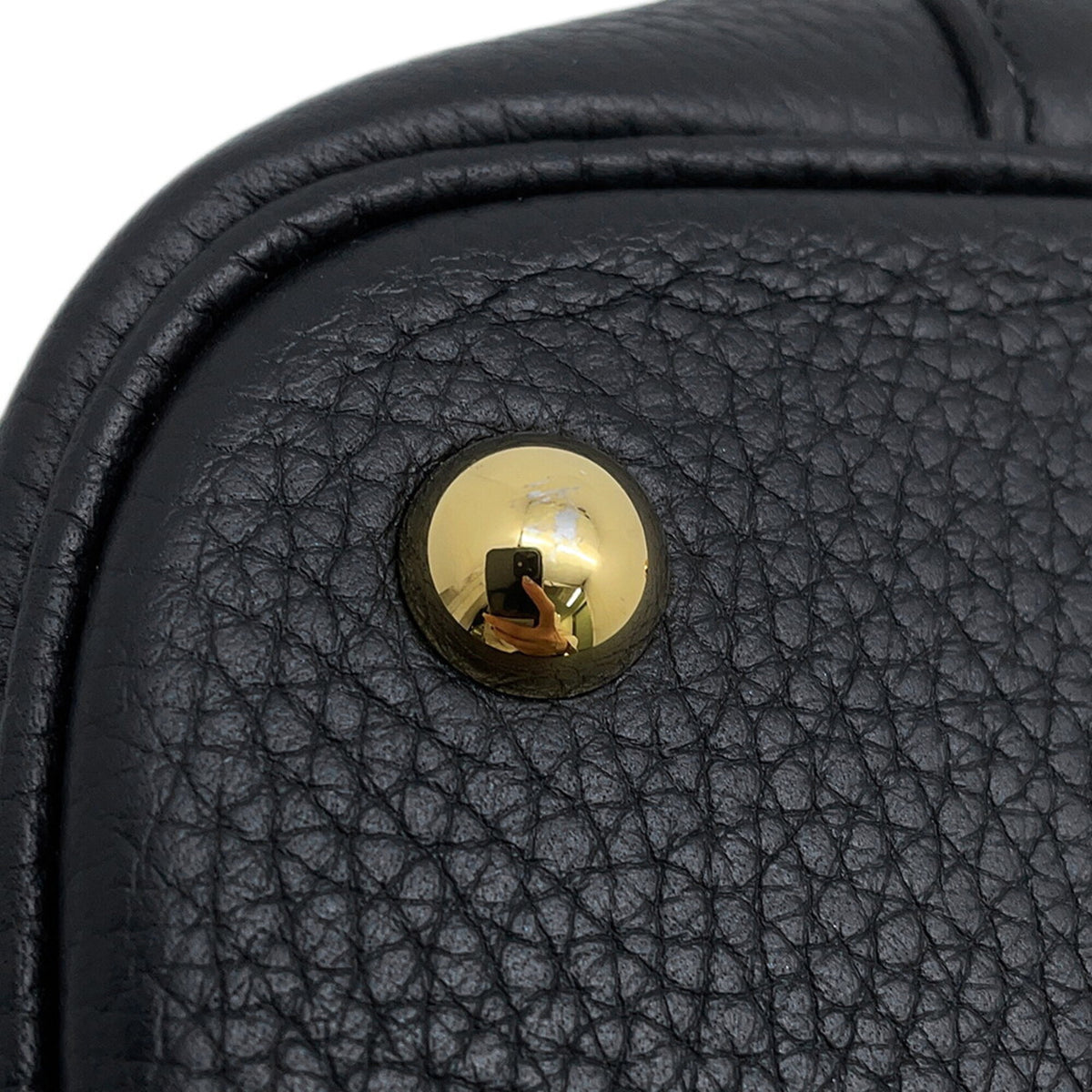 Hermes Black Taurillon Clemence Leather Handbag Shoulder Bag (Pre-Owned)