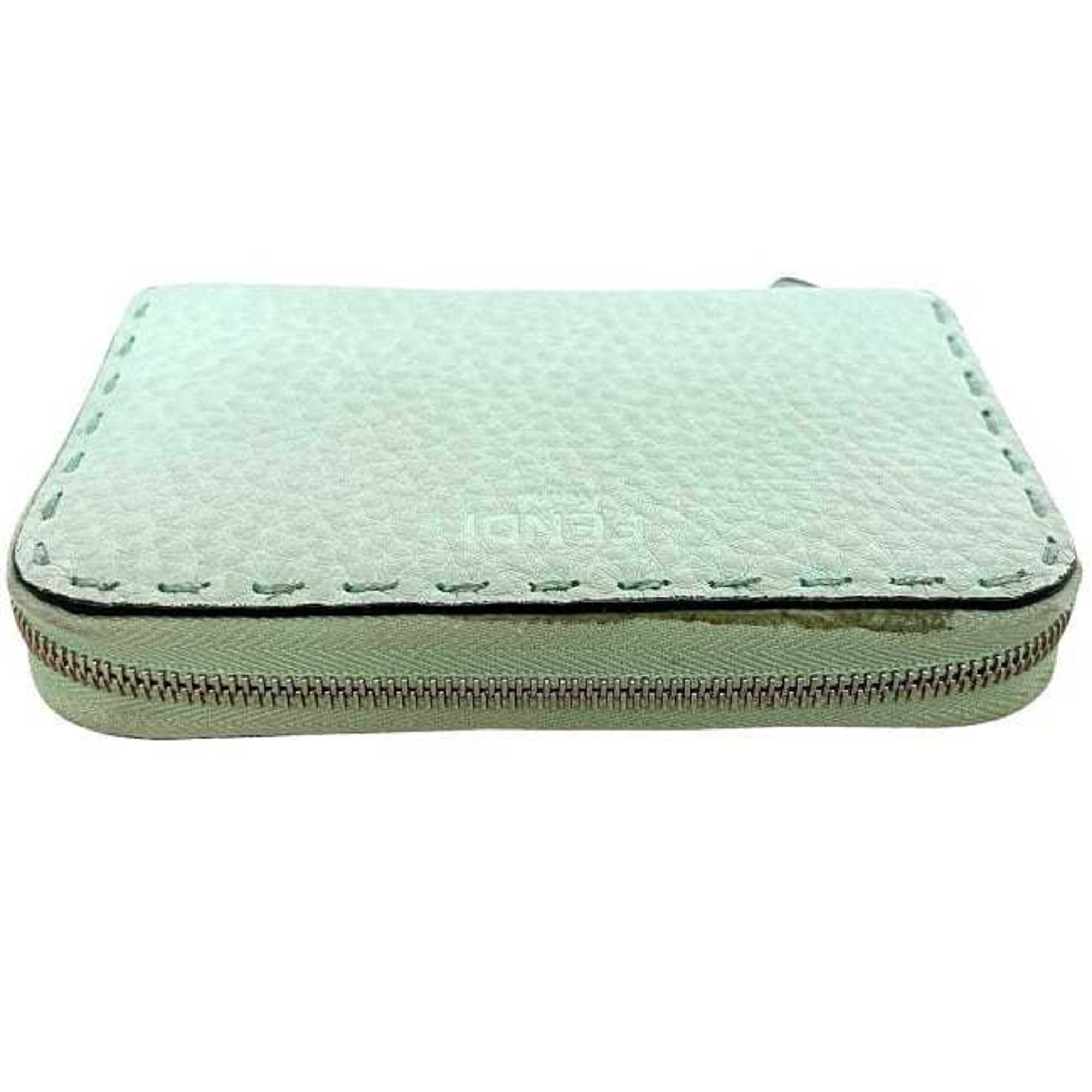 Fendi Light Green Leather Coin Purse/Coin Case (Pre-Owned)