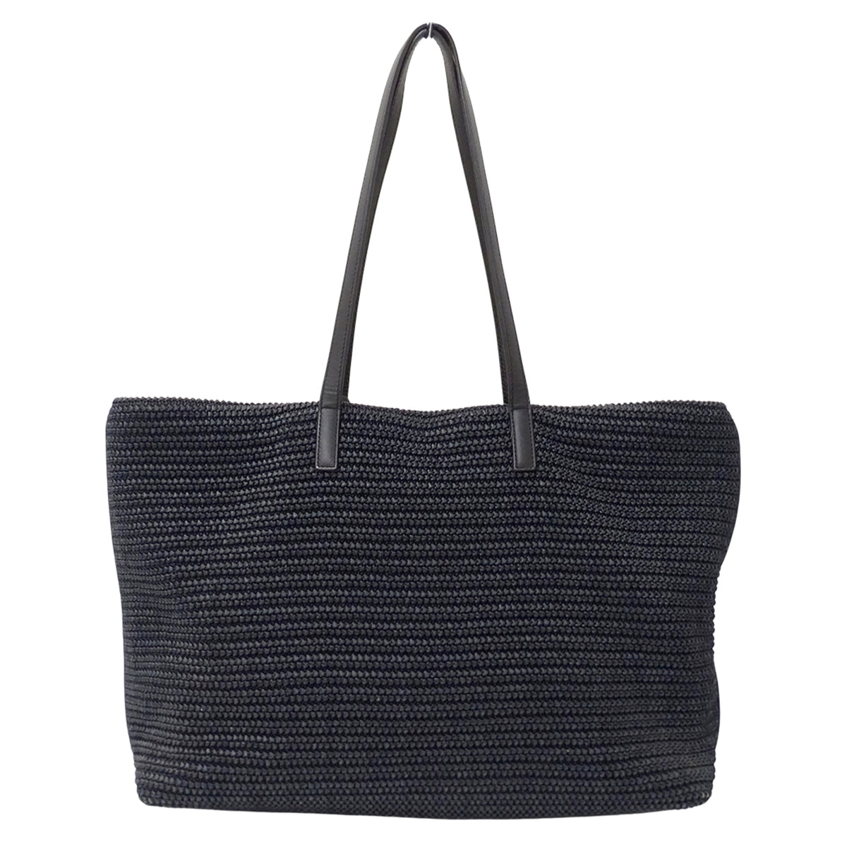 Saint Laurent Black Raffia Handbag Tote Bag (Pre-Owned)