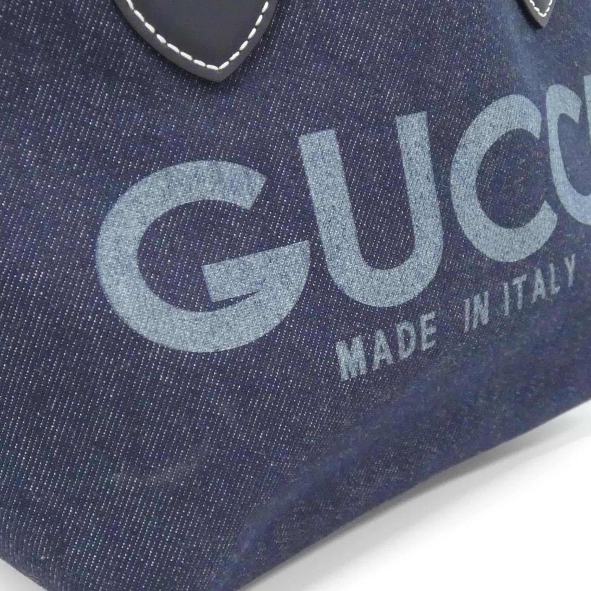 Gucci Blue Denim Gg Supreme Canvas Handbag (Pre-Owned)