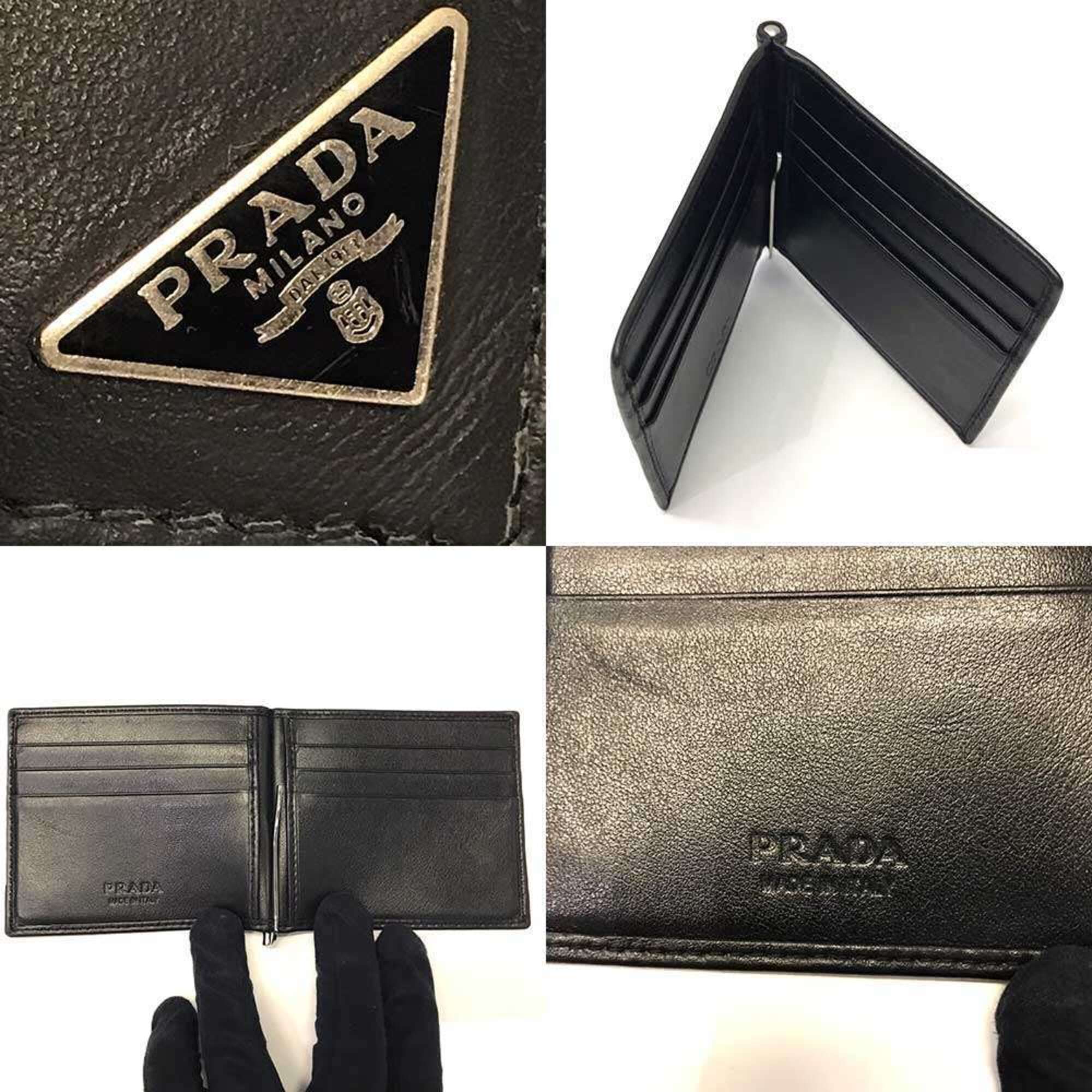 Prada Black Leather Money Clip (Pre-Owned)