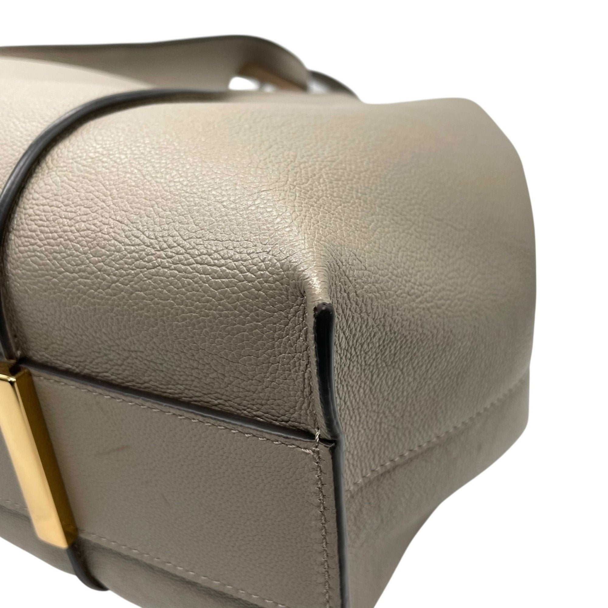 Tod's Grayish Leather Handbag Pouch Tote Bag (Pre-Owned)