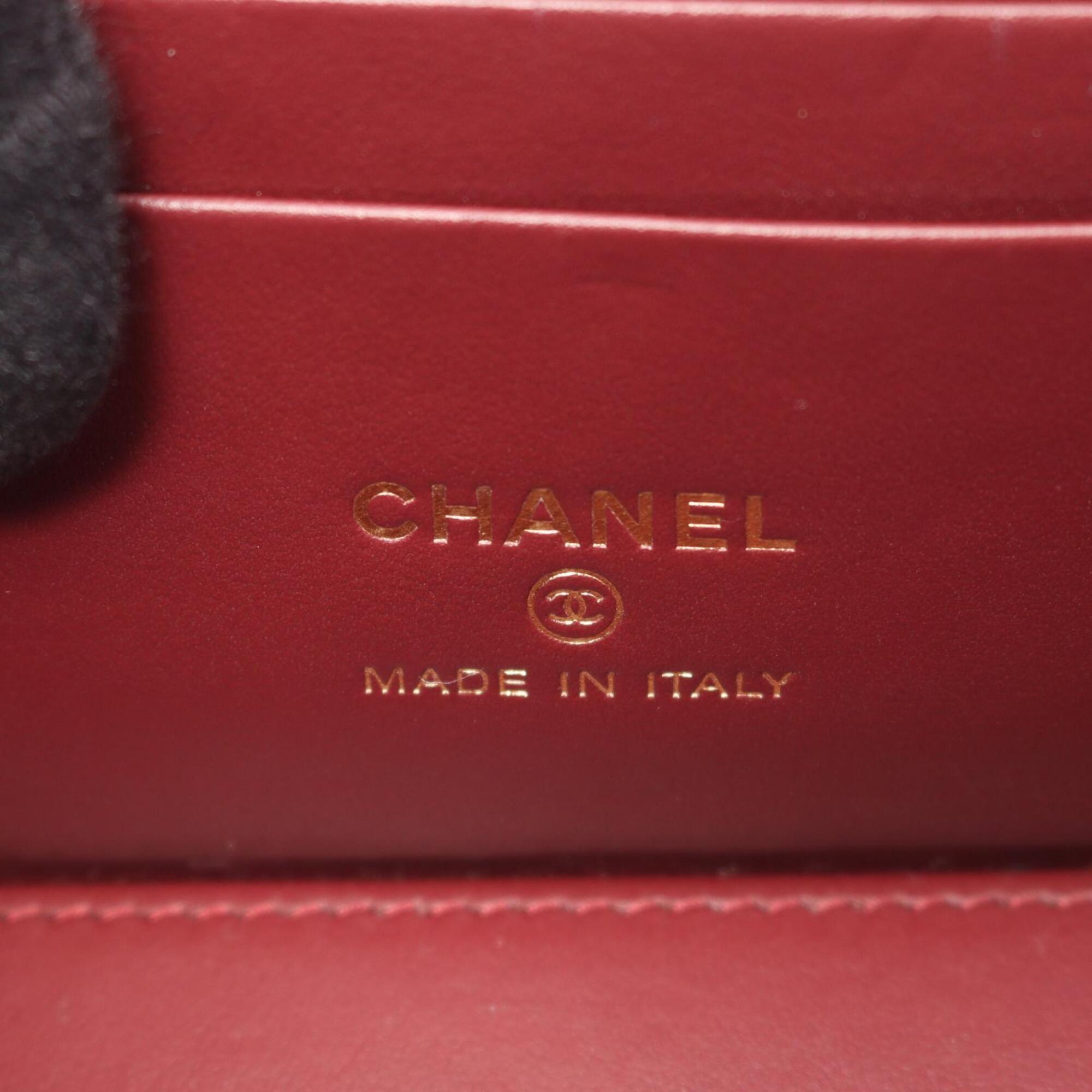 Chanel Black Leather Handbag Shoulder Bag Vanity Bag (Pre-Owned)