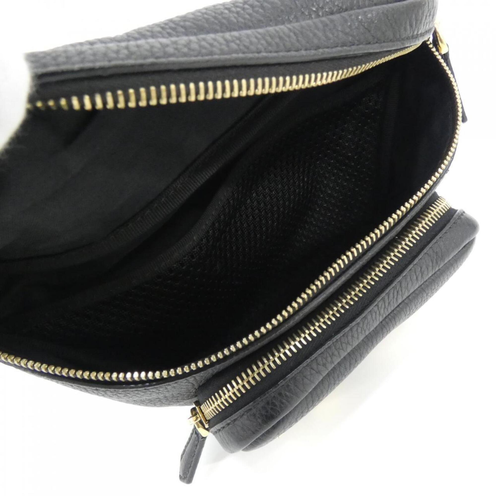 Fendi Black Leather Fanny Pack Handbag (Pre-Owned)