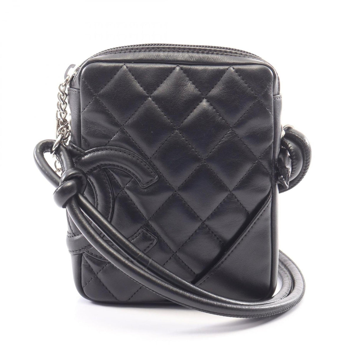 Chanel Black Leather Handbag Shoulder Bag (Pre-Owned)