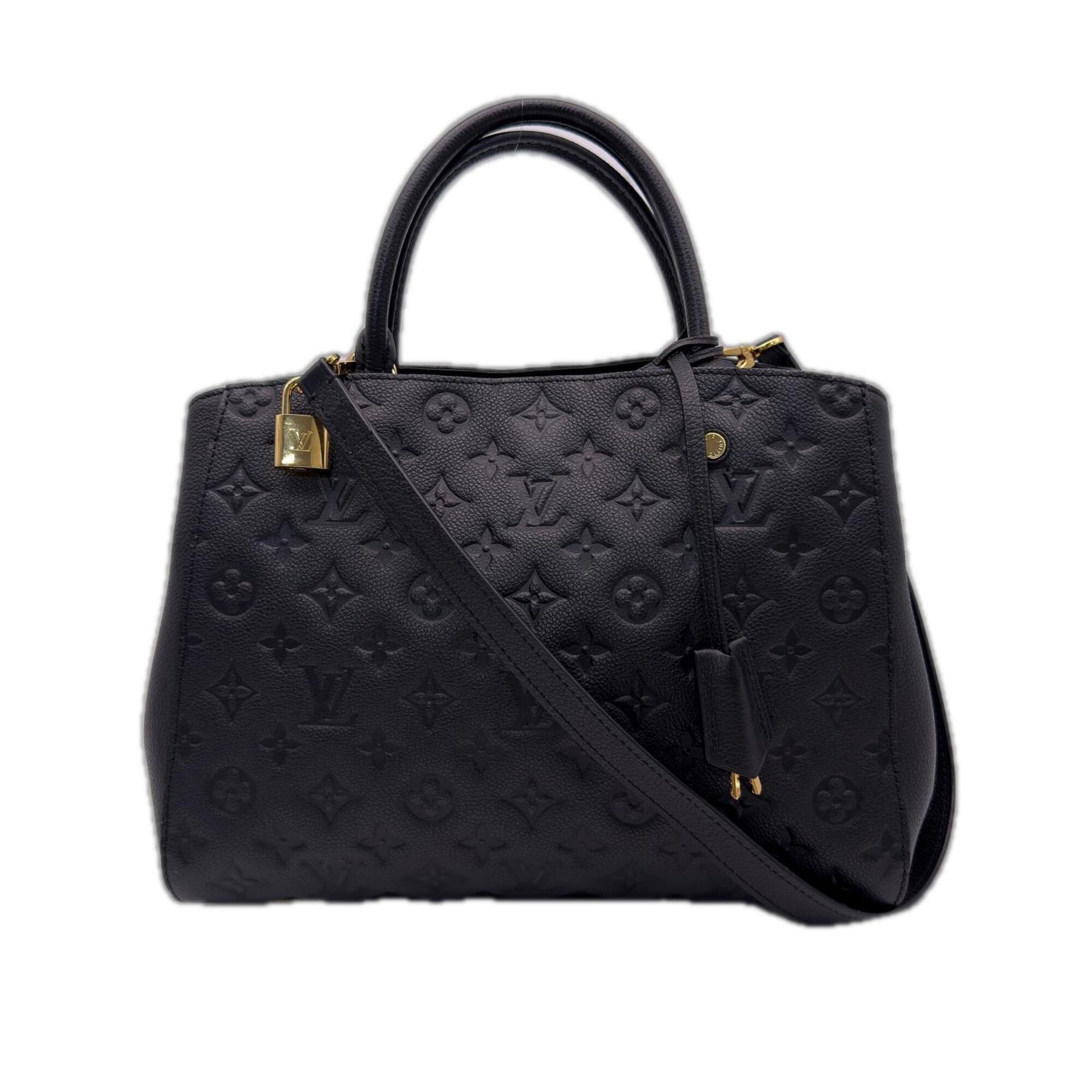 Louis Vuitton Black Leather Handbag Shoulder Bag (Pre-Owned)