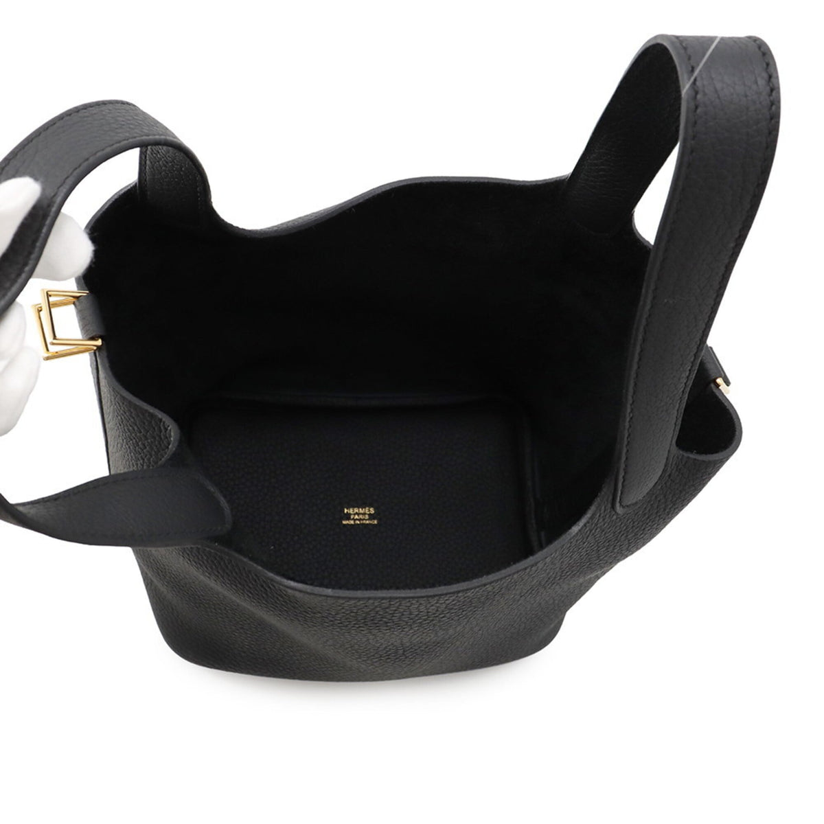 Hermes Picotin Black Taurillon Clemence Leather Handbag (Pre-Owned)