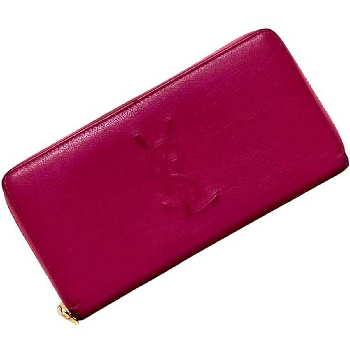 Yves Saint Laurent Pink Leather Long Wallet (Bi-Fold) (Pre-Owned)