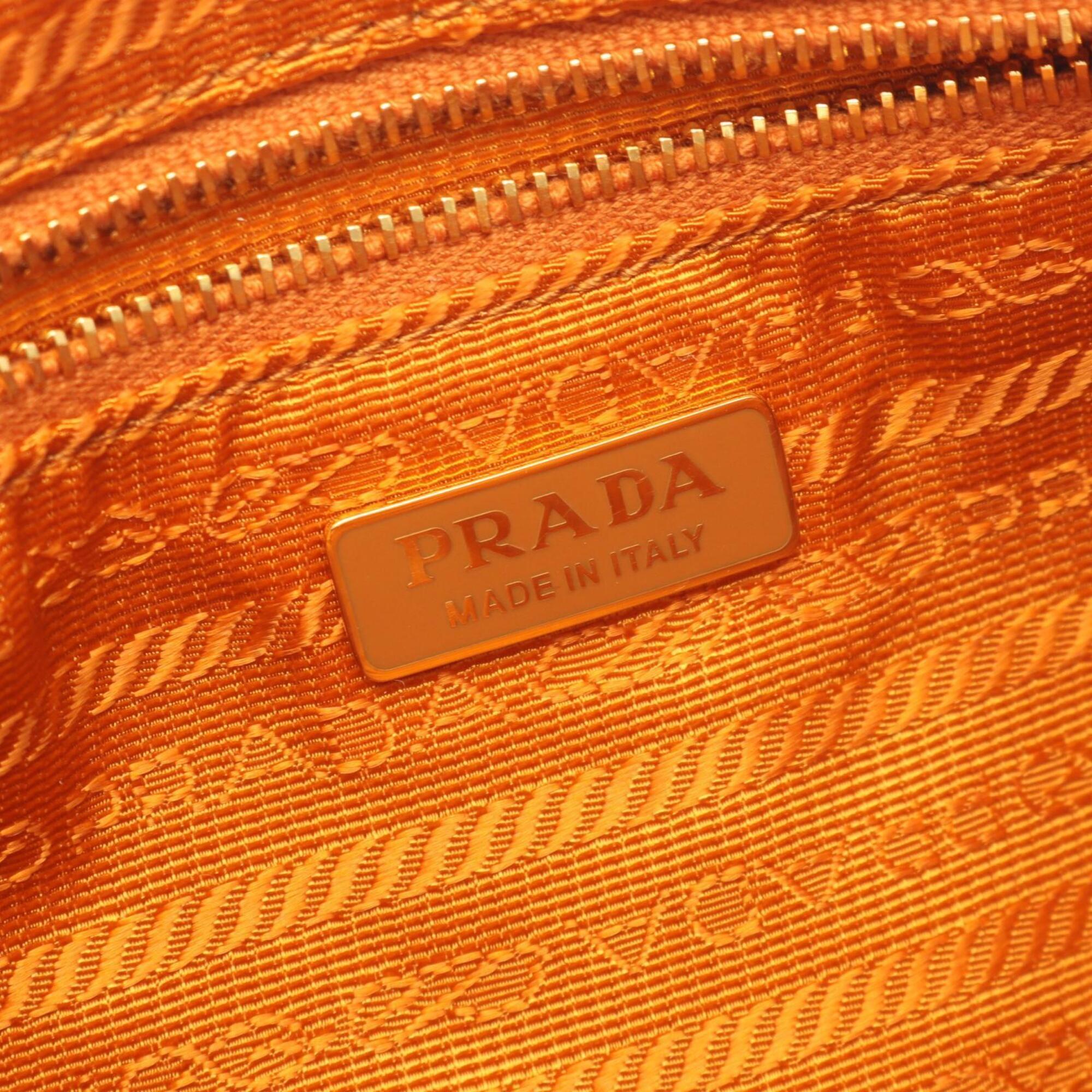 Prada Orange Leather Handbag Shoulder Bag (Pre-Owned)
