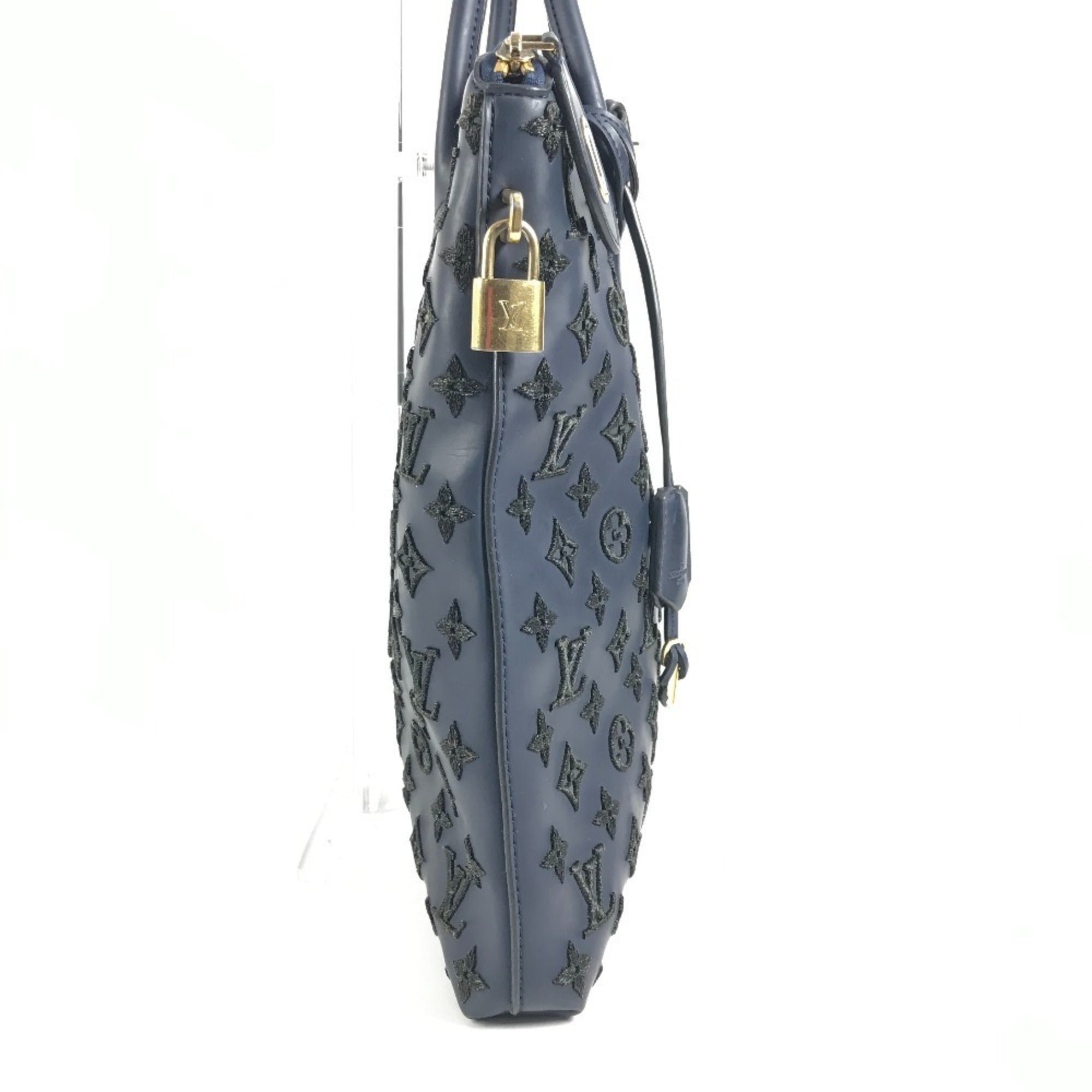 Louis Vuitton Black Blue Handbag Tote Bag (Pre-Owned)