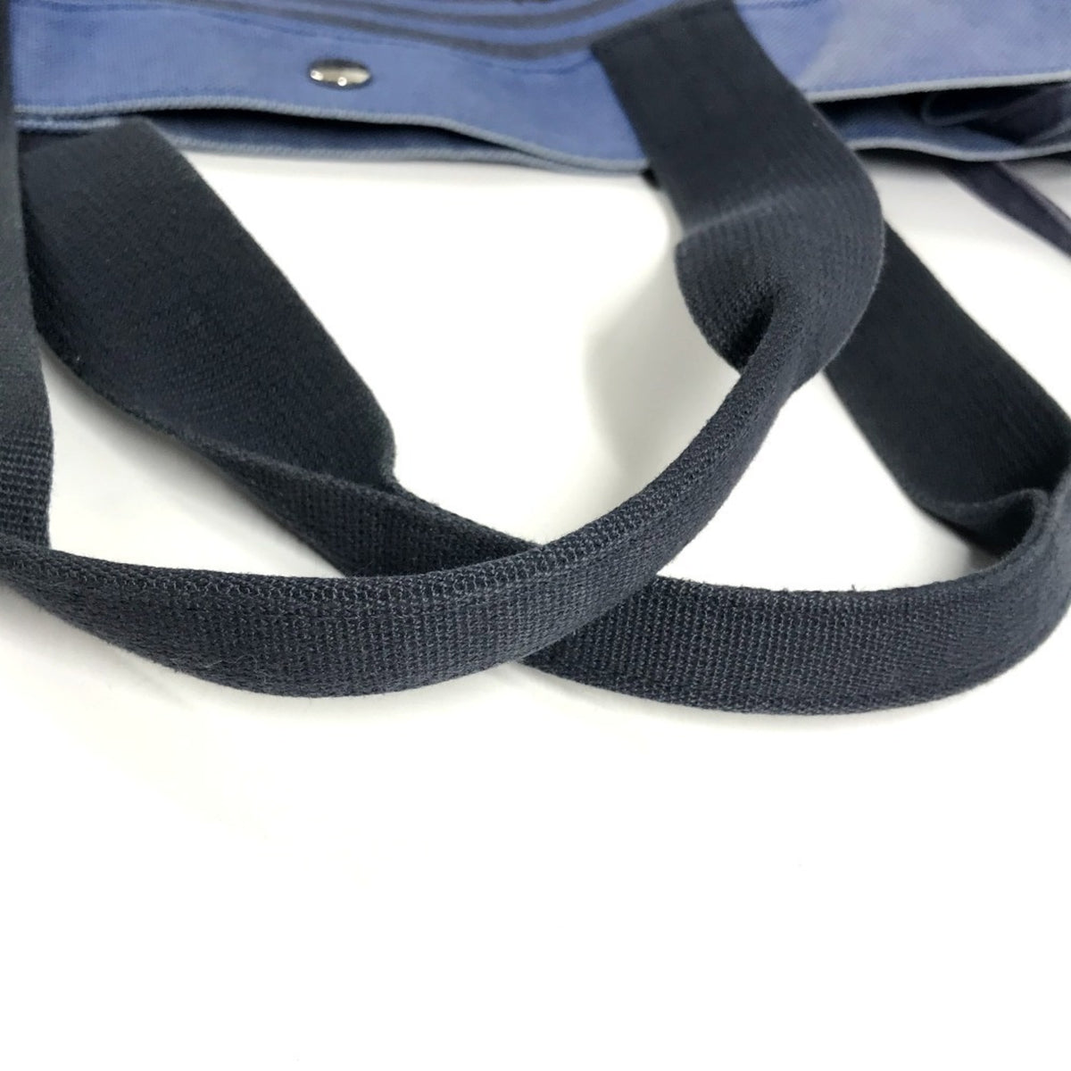 Hermes Black Blue Cotton Handbag Pouch Shoulder Bag Tote Bag (Pre-Owned)