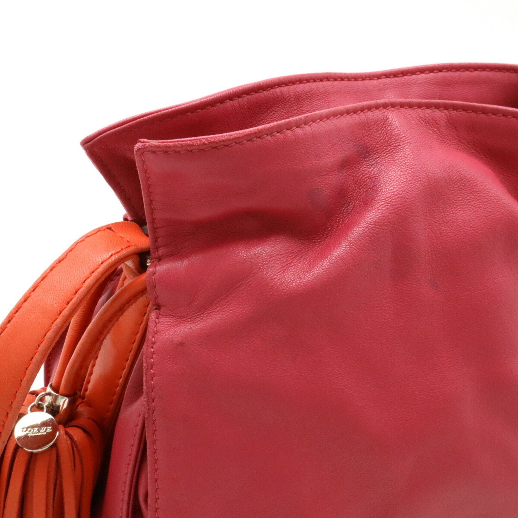 Loewe Orange Red Leather Pochette Shoulder Bag (Pre-Owned)