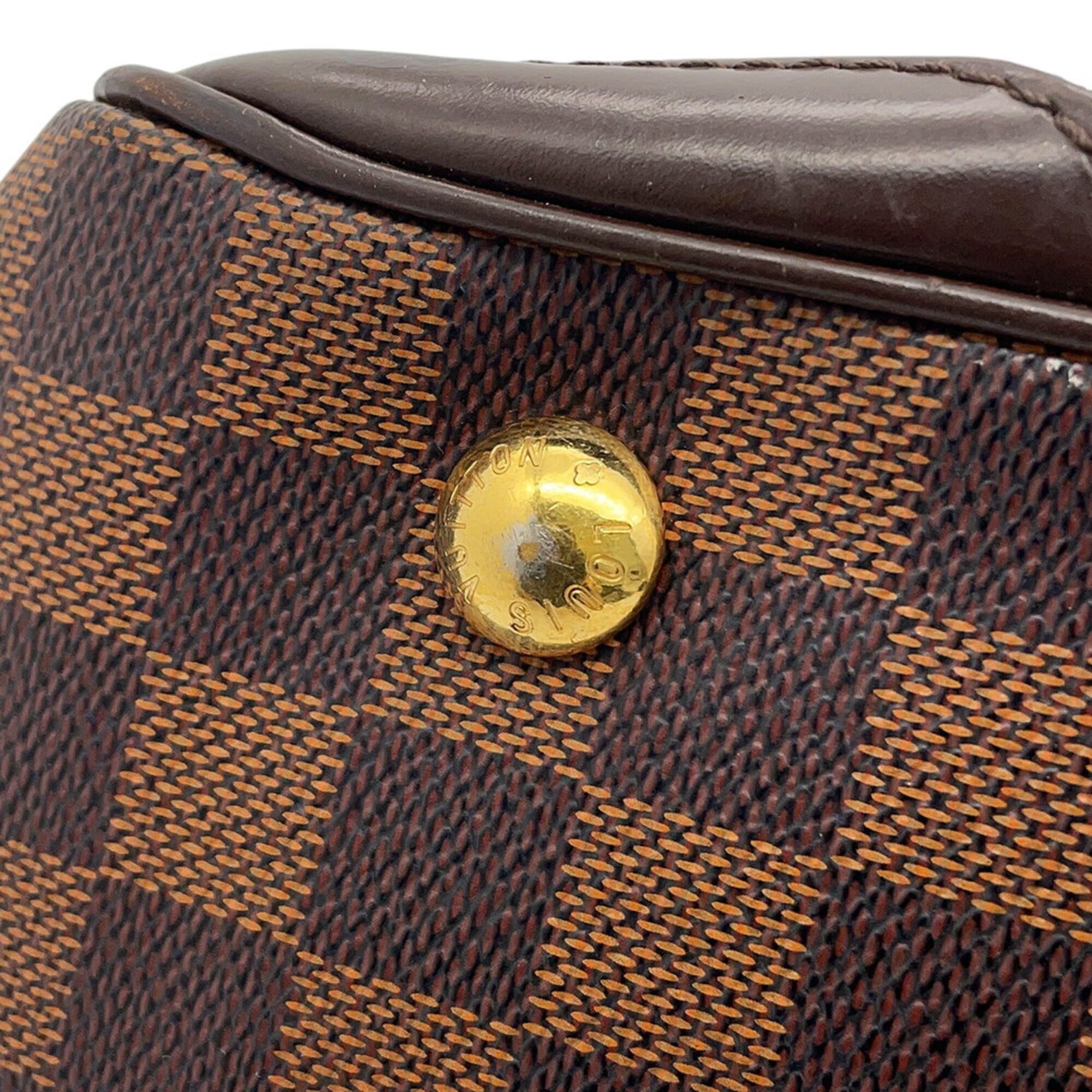 Louis Vuitton Damier Damier Canvas Ebene Red Color Damier Canvas Handbag Shoulder Bag (Pre-Owned)