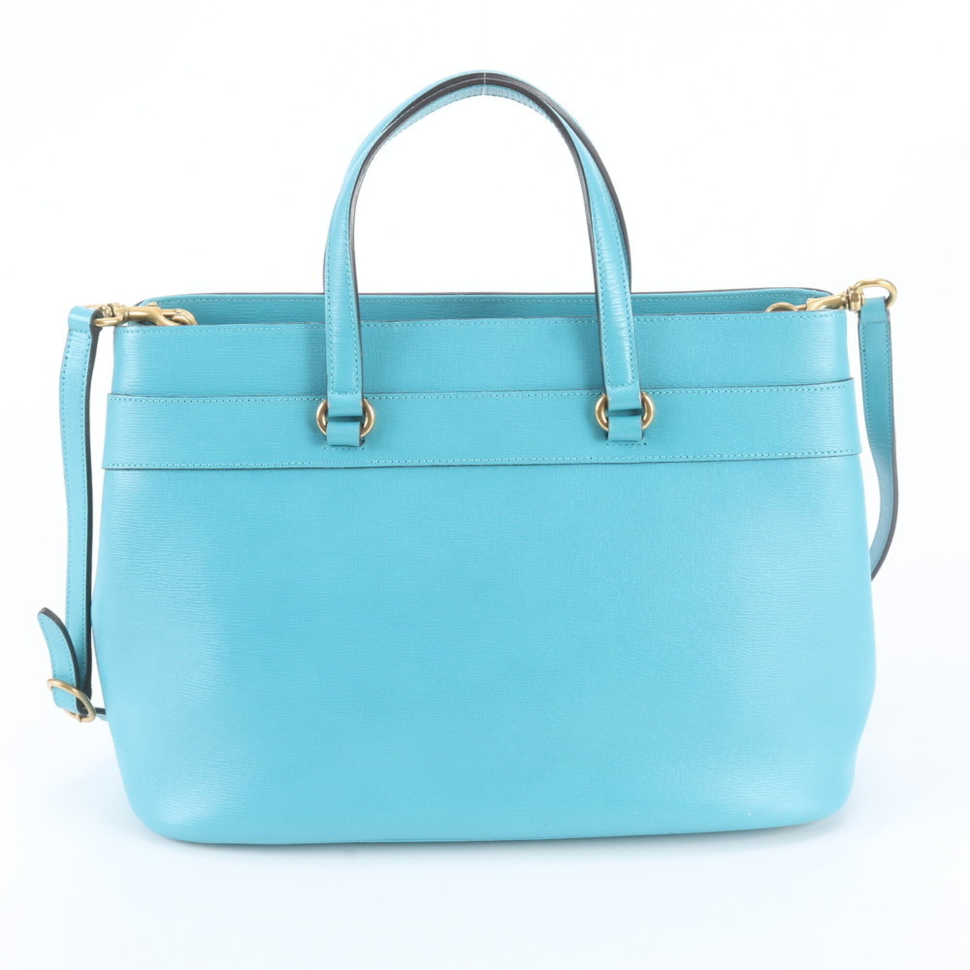 Gucci Blue Turquoise Leather Handbag Shoulder Bag Tote Bag (Pre-Owned)