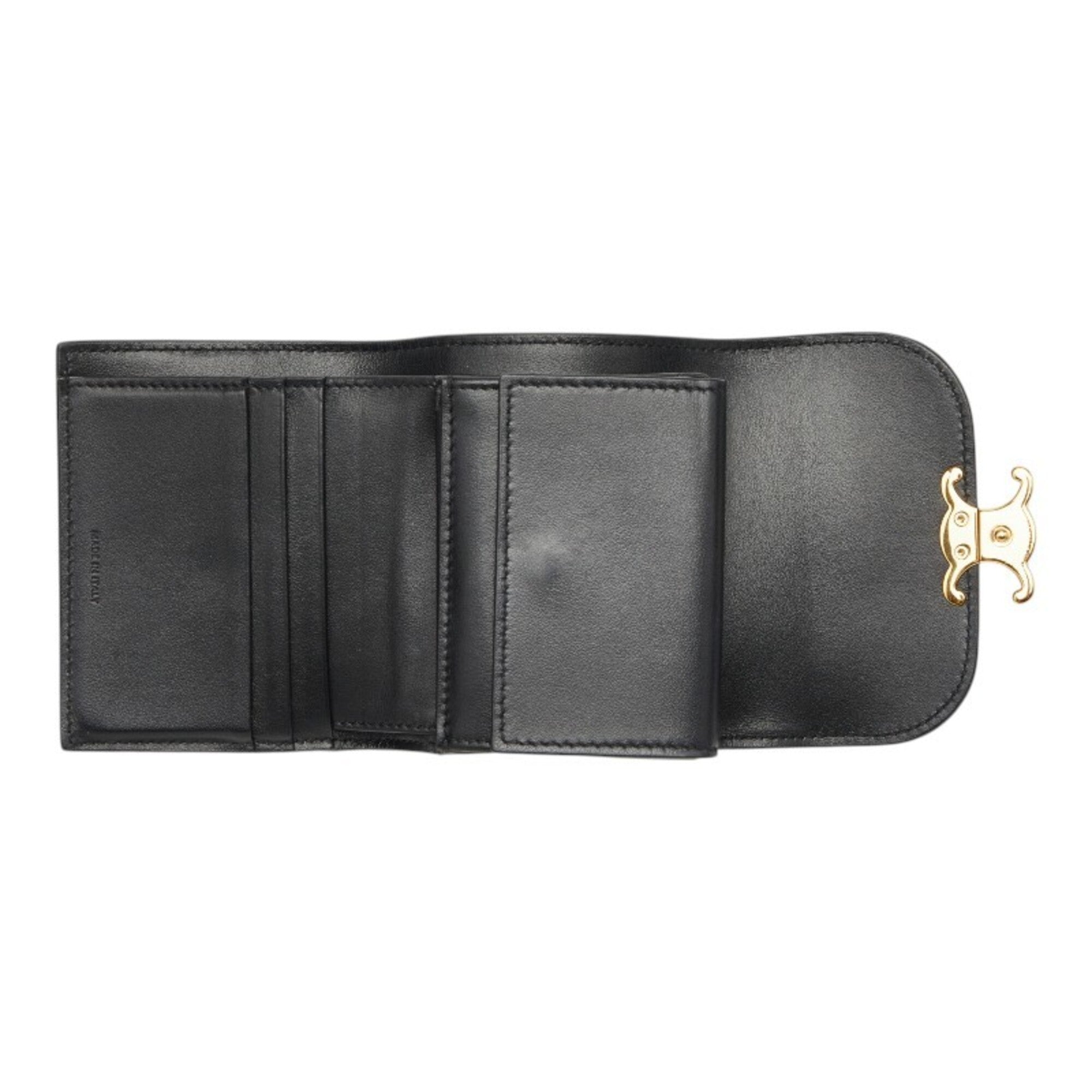 Celine Black Leather Wallet (Tri-Fold) (Pre-Owned)