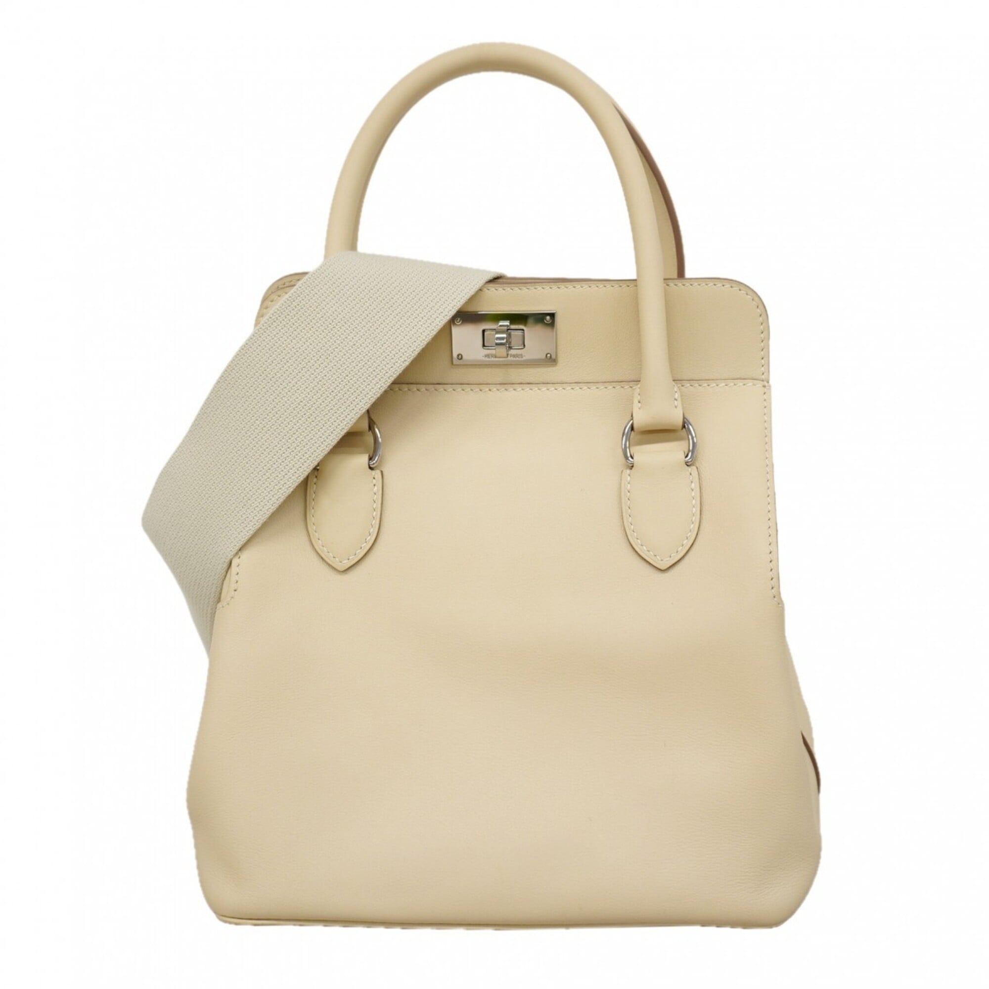 Hermes Beige Swift Leather Handbag (Pre-Owned)