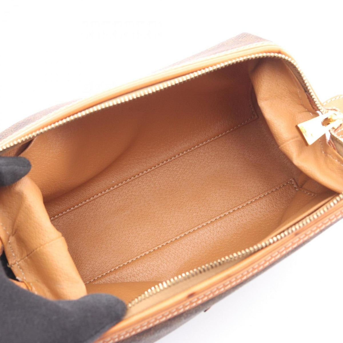 Celine Brown Leather Pvc Pouch (Pre-Owned)