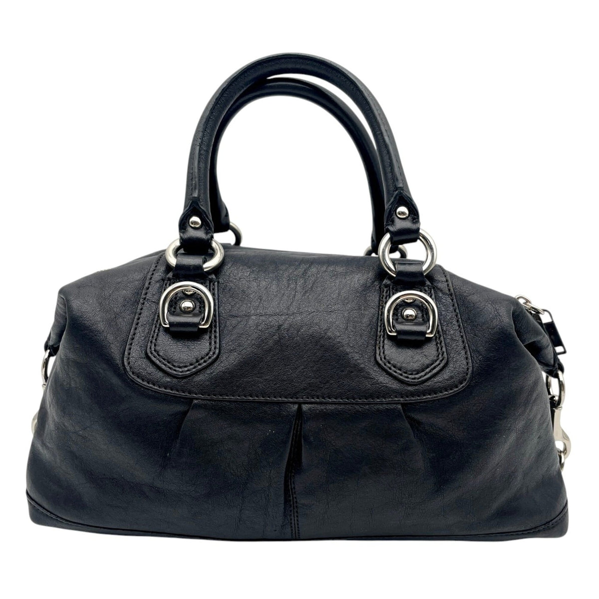 Coach Black Leather Handbag Shoulder Bag (Pre-Owned)