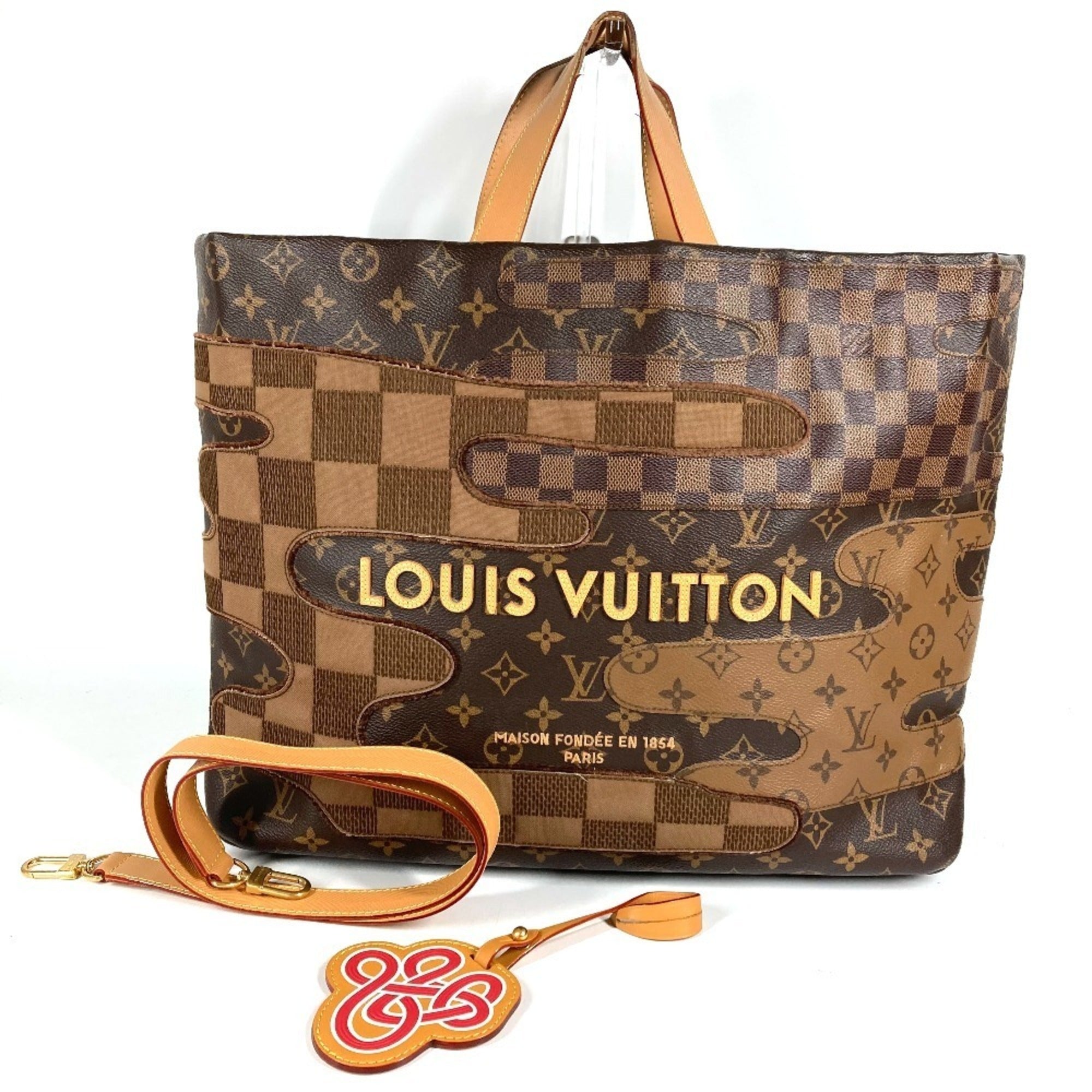 Louis Vuitton Brown Monogram Damier Canvas Handbag Shoulder Bag Tote Bag (Pre-Owned)