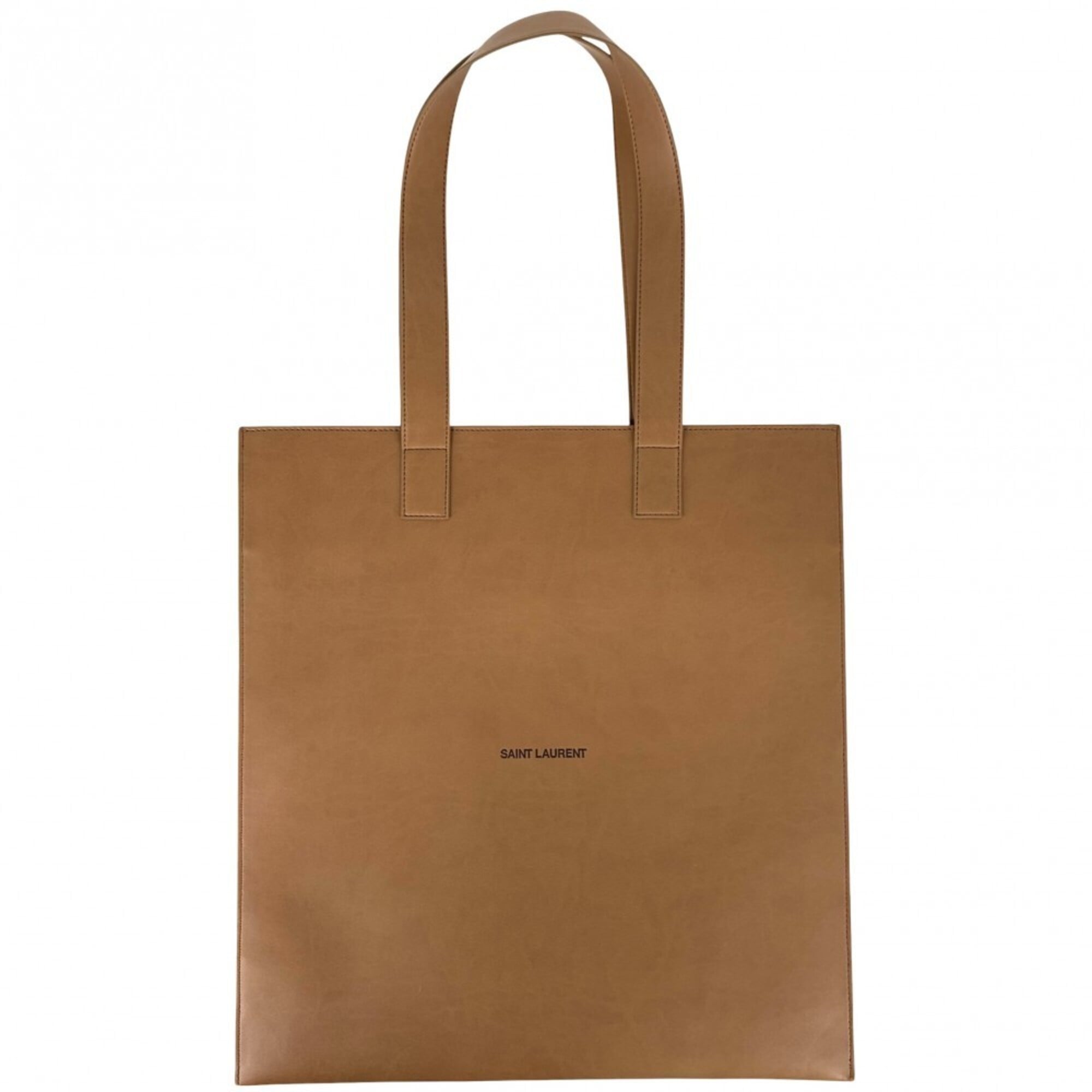 Saint Laurent Brown Leather Handbag Tote Bag (Pre-Owned)