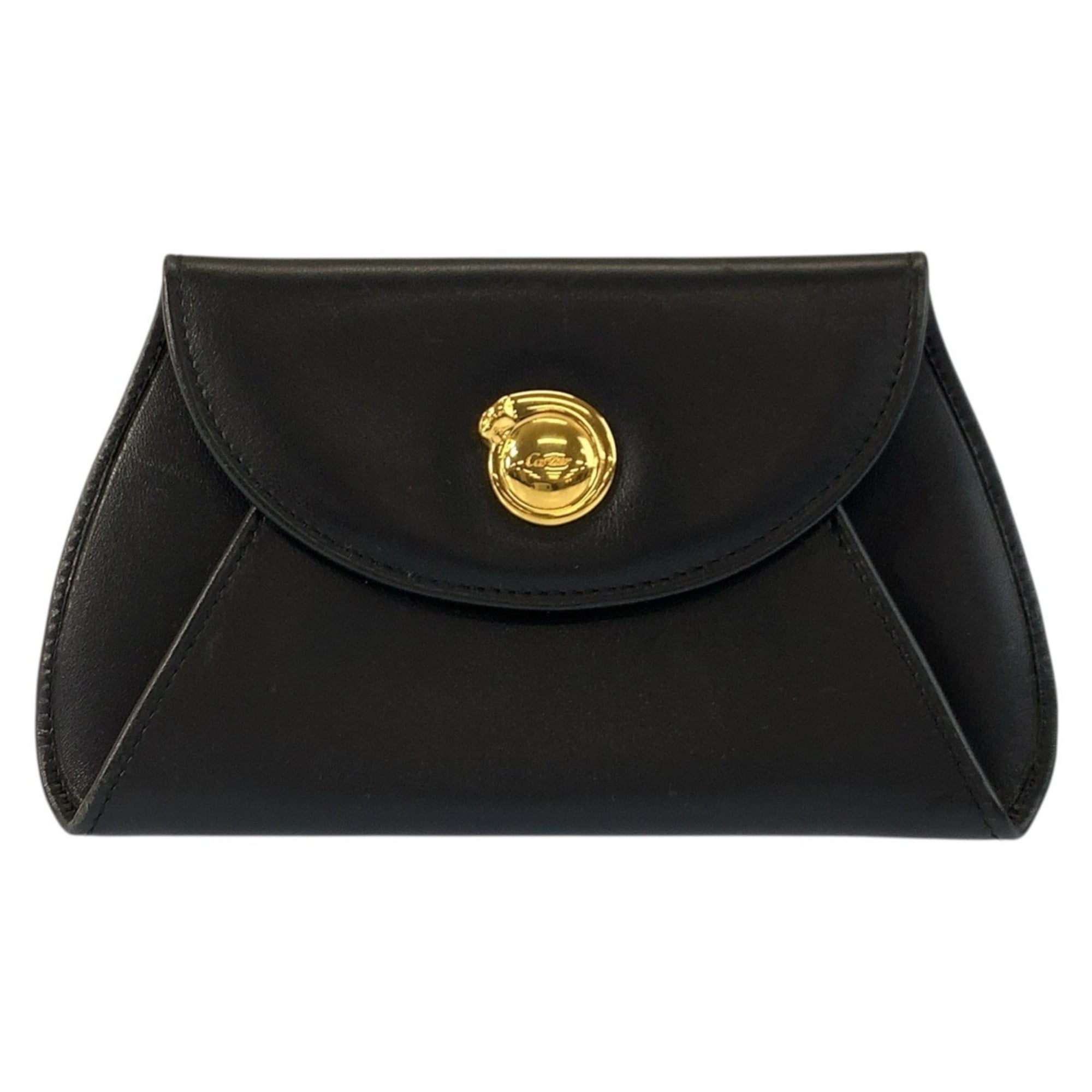 Cartier Black Leather Coin Purse/Coin Case (Pre-Owned)