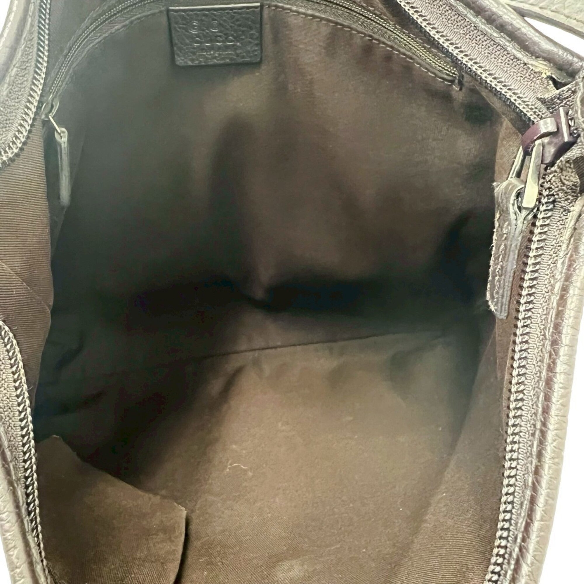 Gucci Brown Nylon Leather Pochette Shoulder Bag (Pre-Owned)