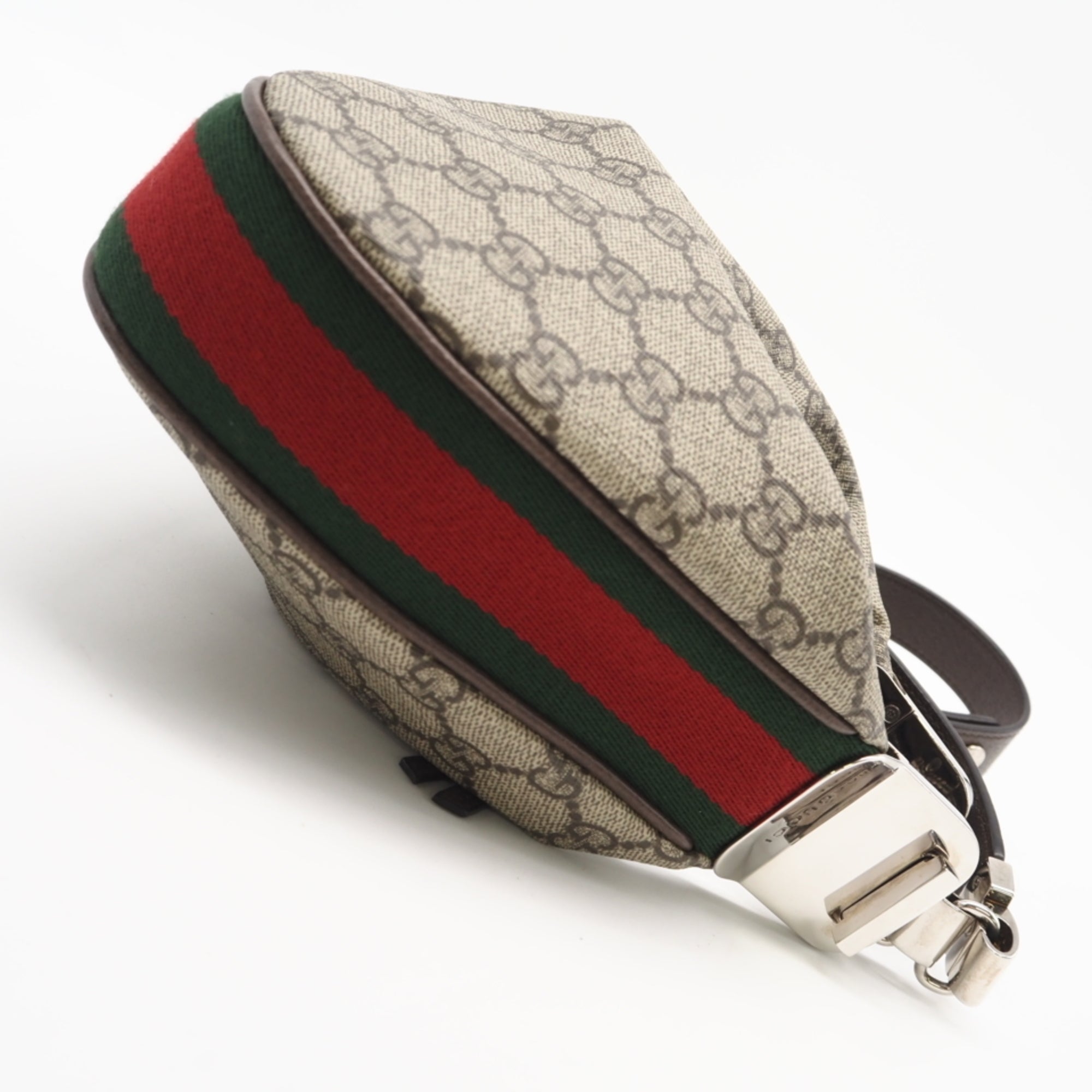 Gucci Beige Brown Coated Canvas Leather Handbag Shoulder Bag (Pre-Owned)