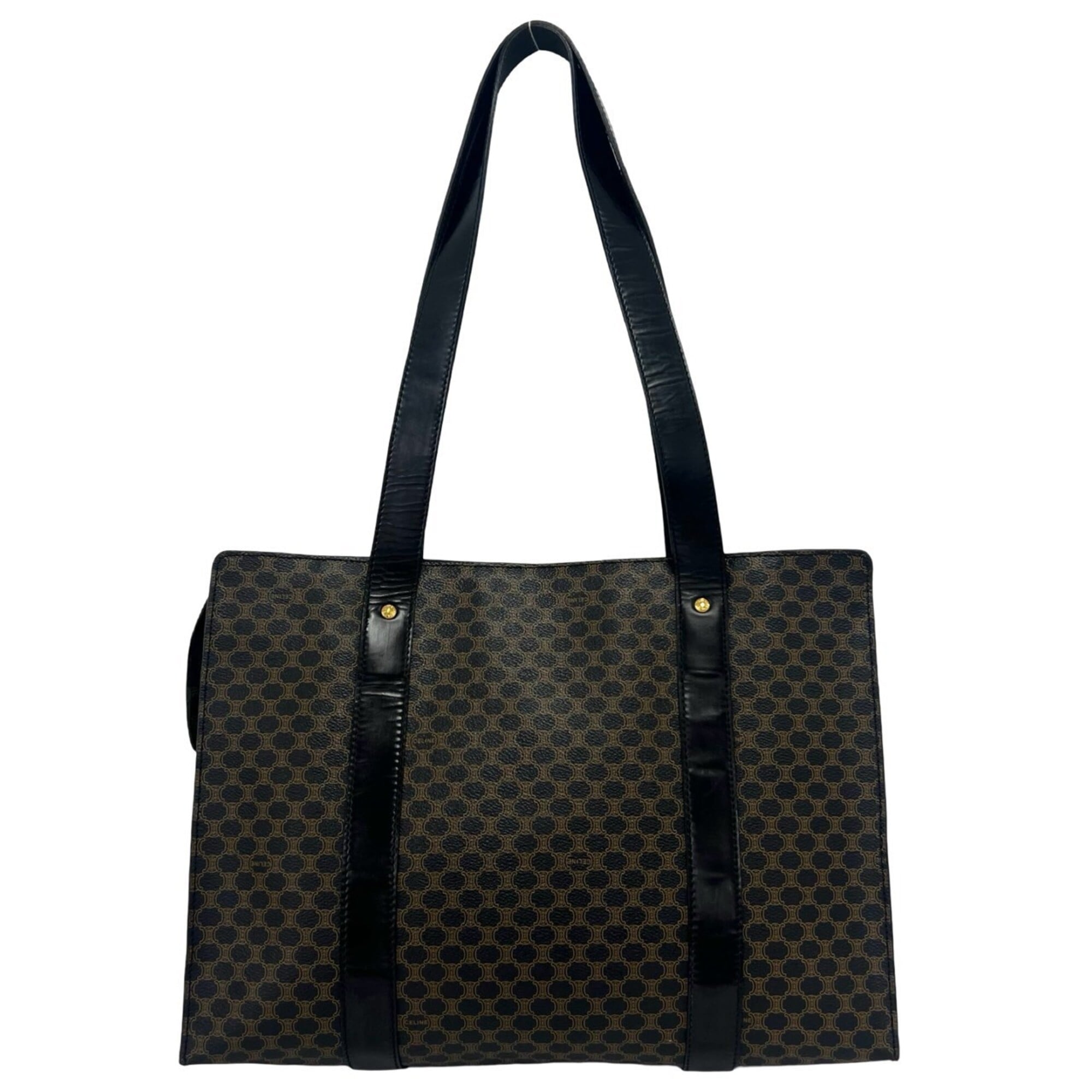 Celine Black Brown Leather Pvc Shoulder Bag Tote Bag (Pre-Owned)