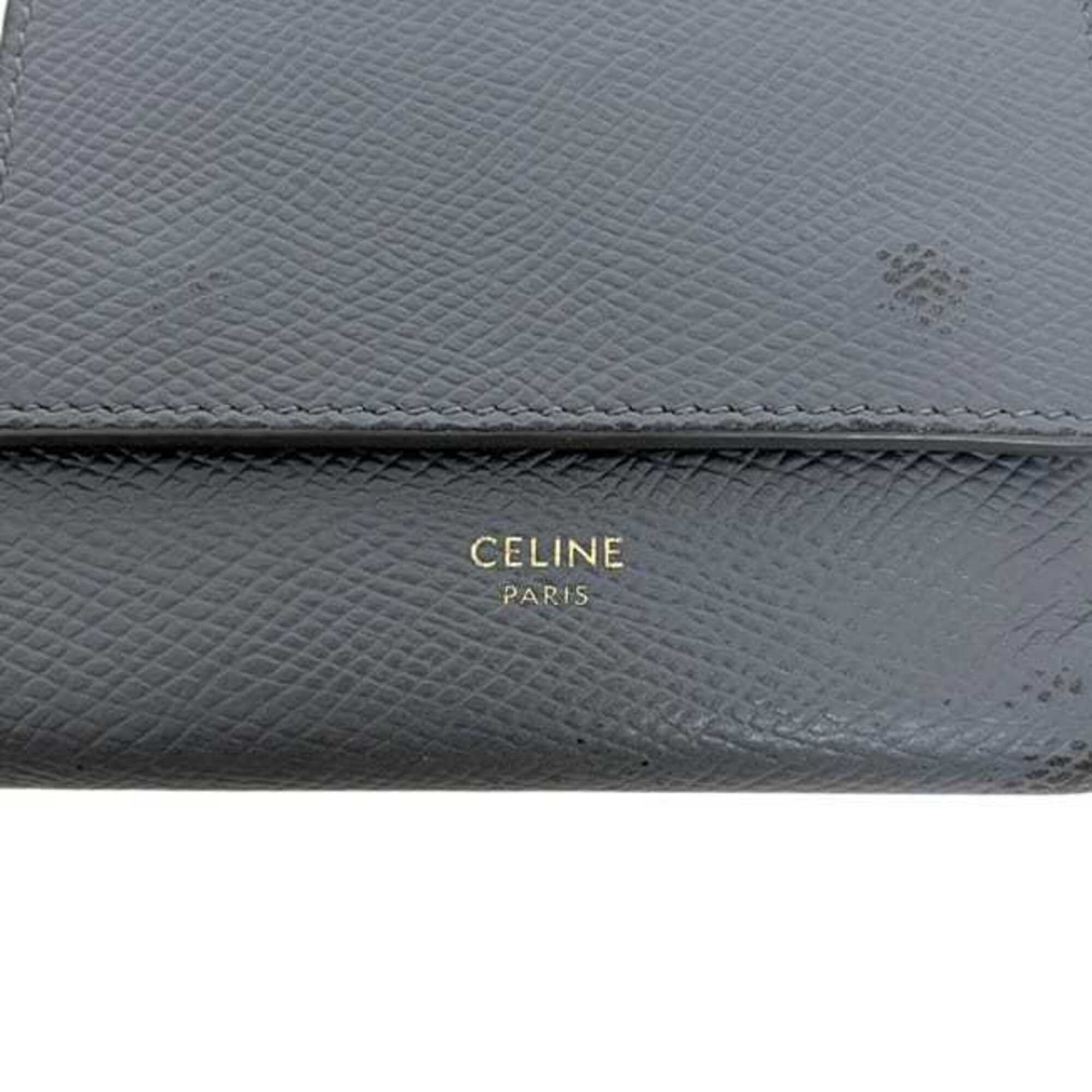 Celine Gray Leather Wallet (Tri-Fold) (Pre-Owned)
