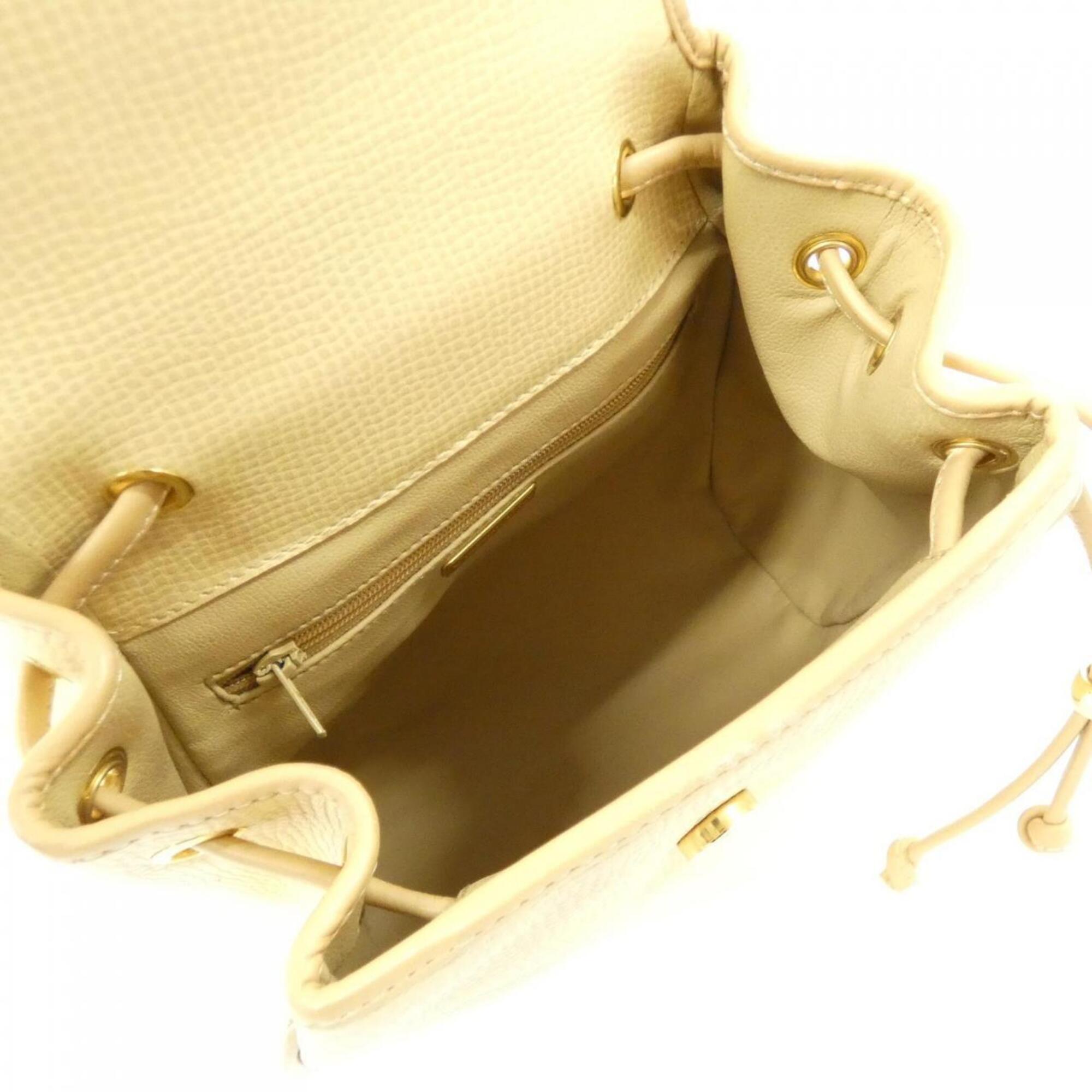 Christian Dior Beige Leather Backpack (Pre-Owned)