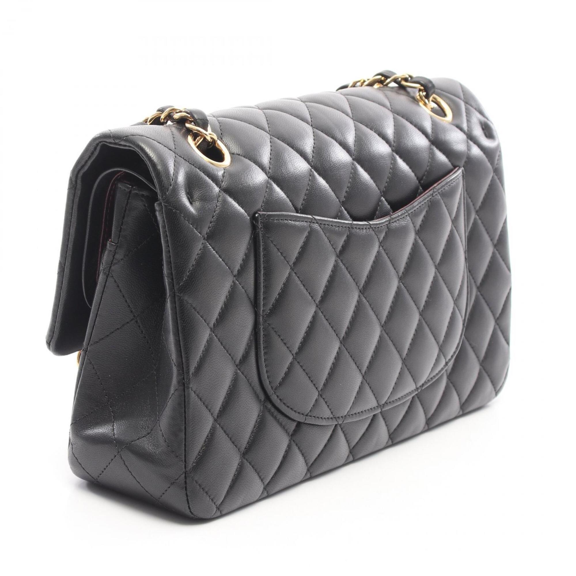 Chanel Black Leather Handbag Shoulder Bag (Pre-Owned)