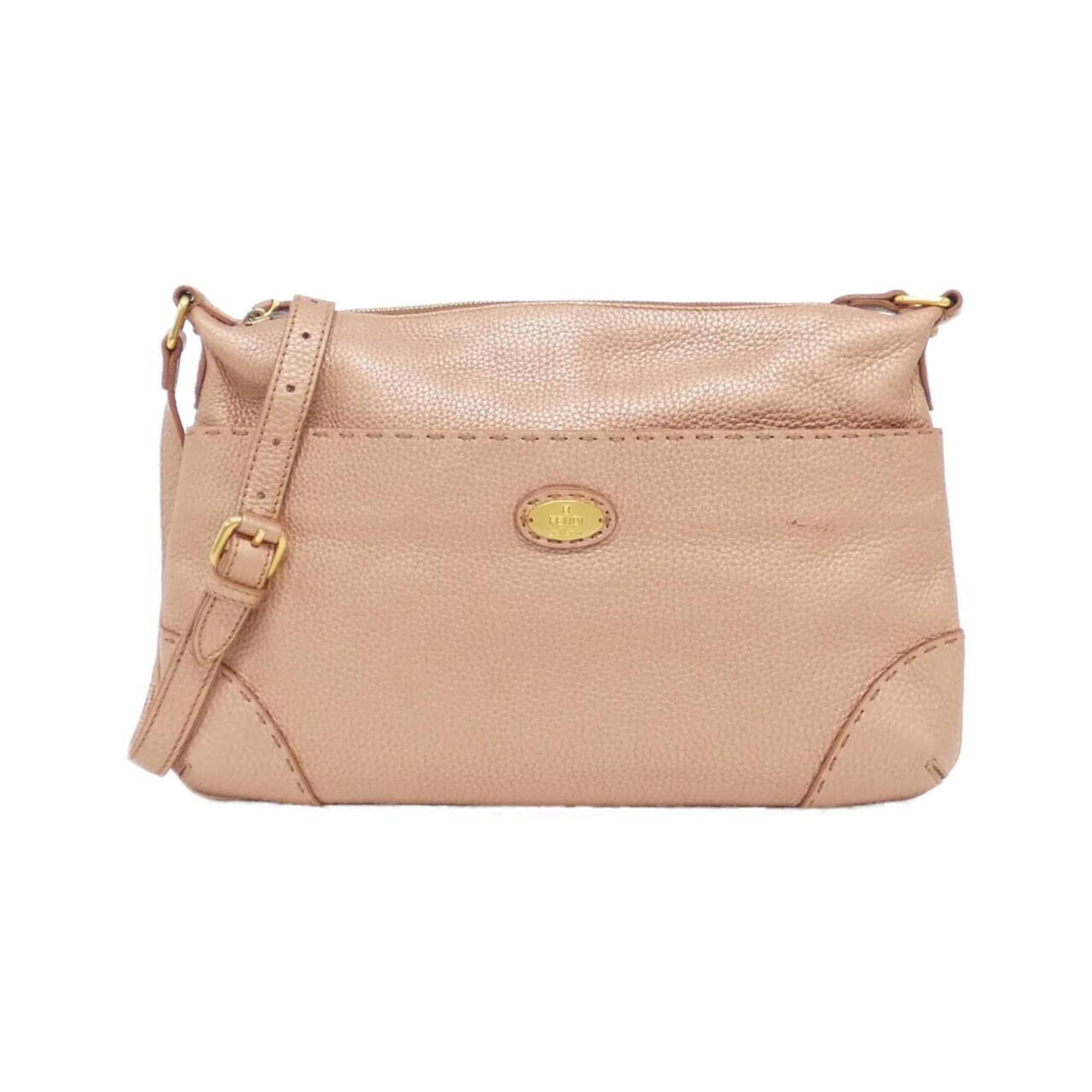 Fendi Beige Pink Leather Shoulder Bag (Pre-Owned)