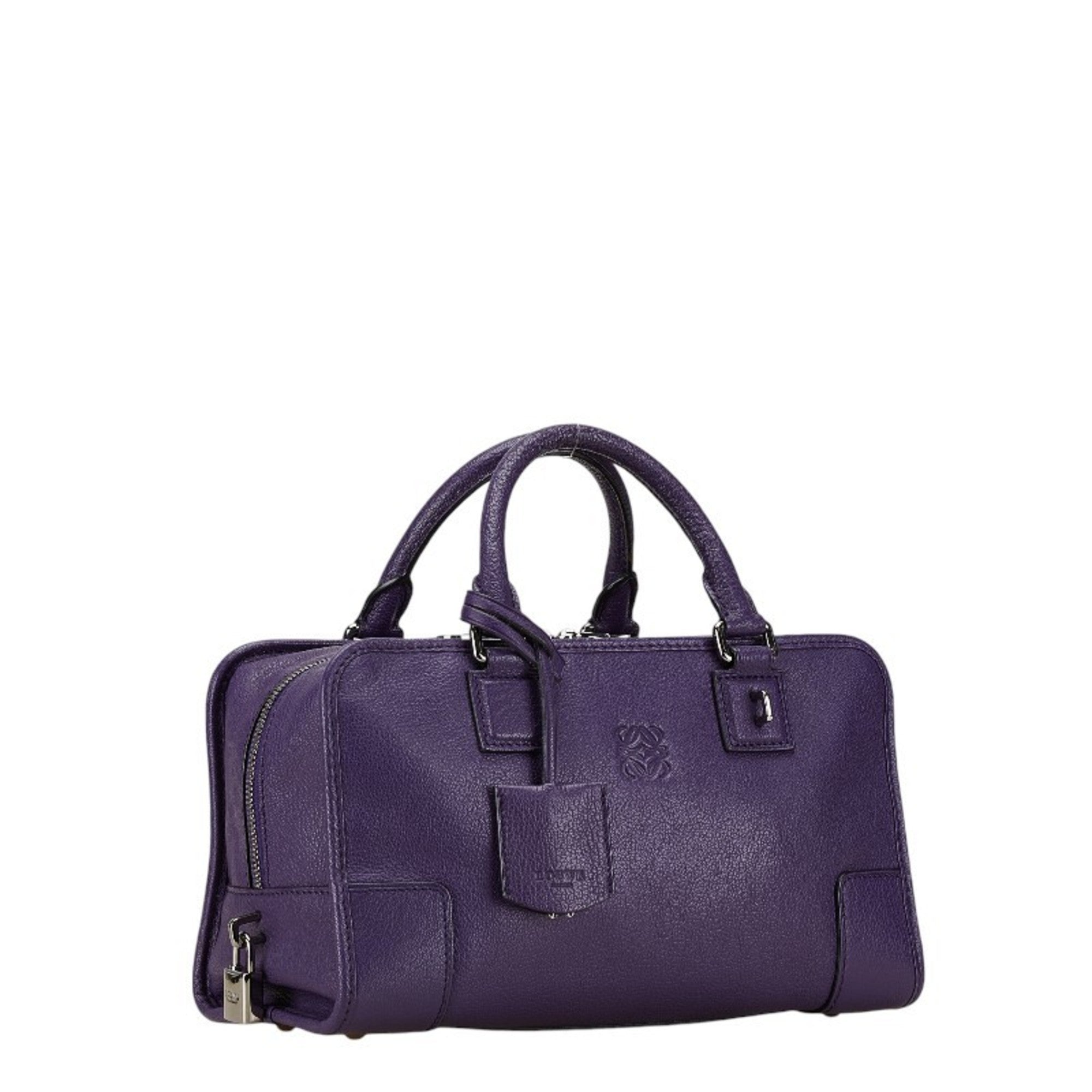 Loewe Purple Leather Handbag (Pre-Owned)
