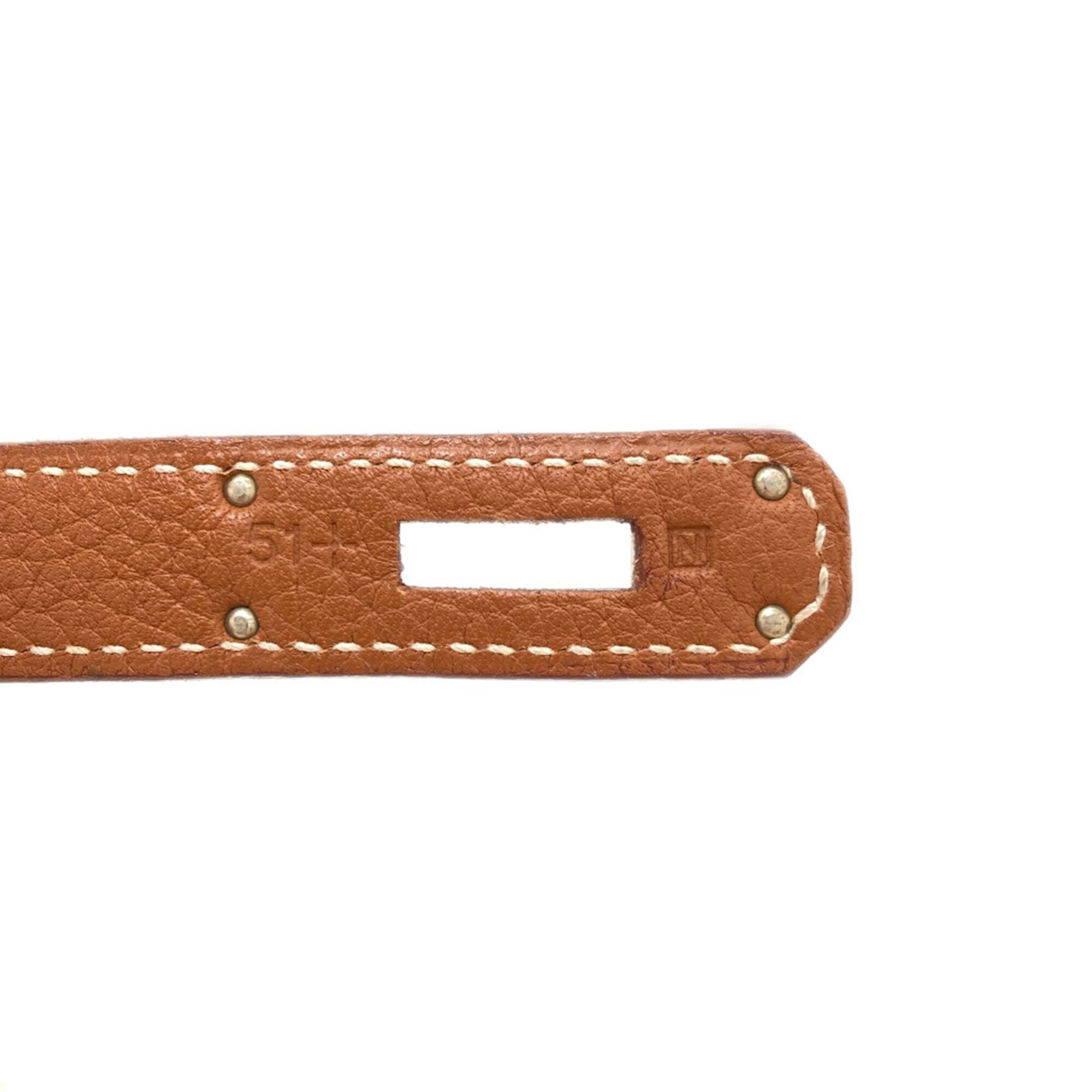 Hermes Gold Brown Taurillon Clemence Leather Handbag (Pre-Owned)
